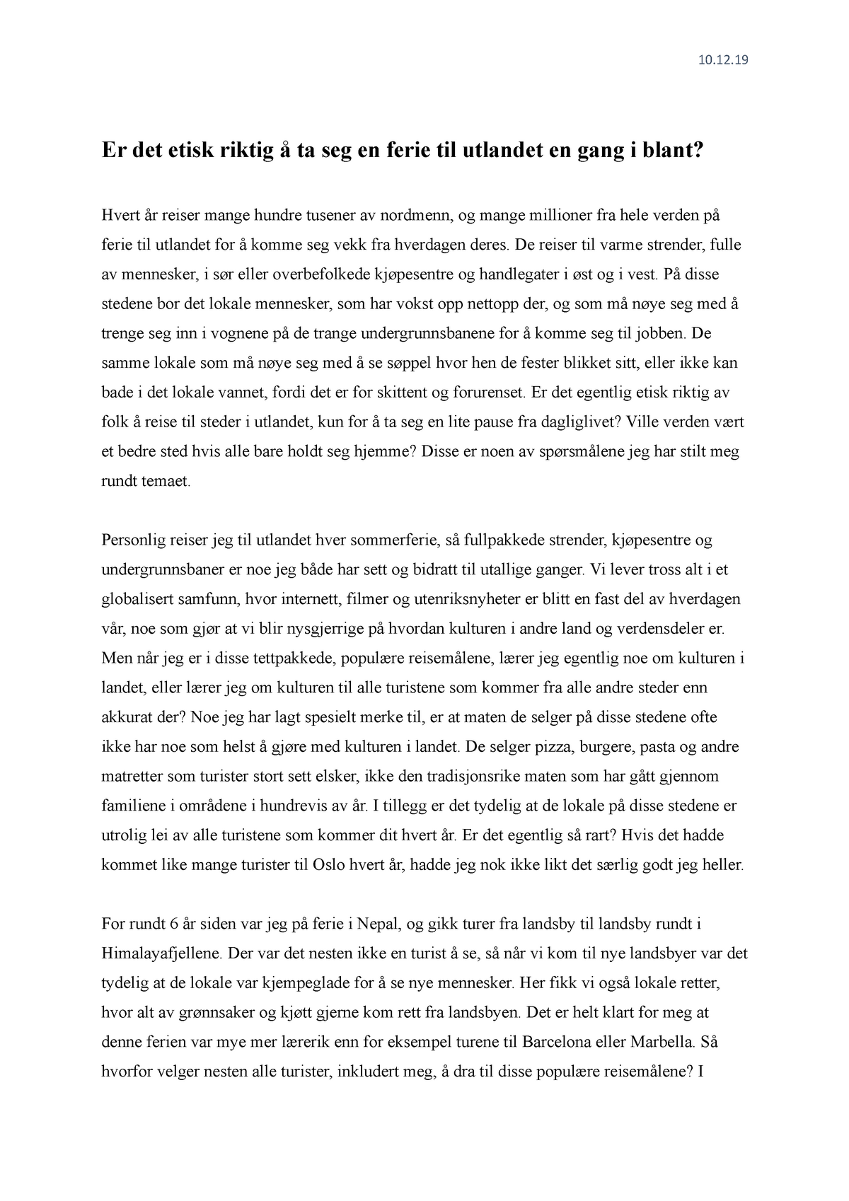 reisen essay deutsch