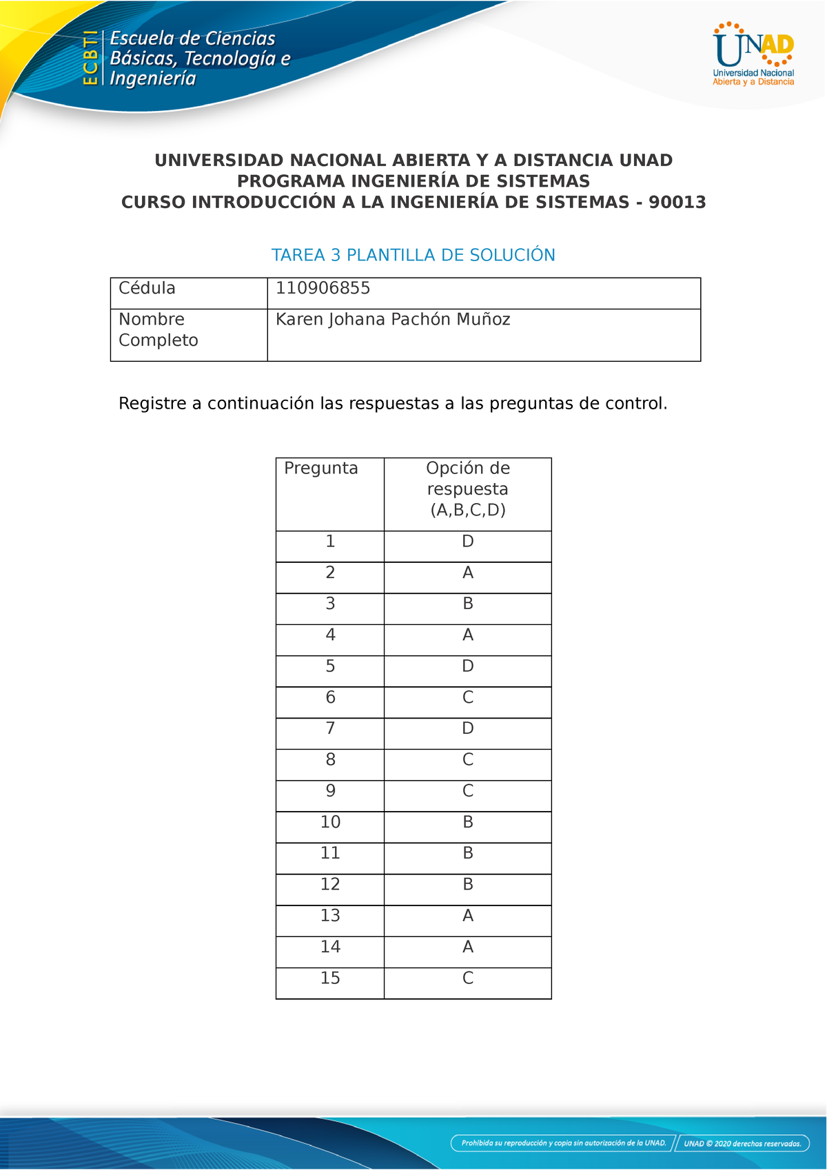 Tarea 3 Plantilla De Solución Karen Johana Pachòn Muñoz - UNIVERSIDAD ...