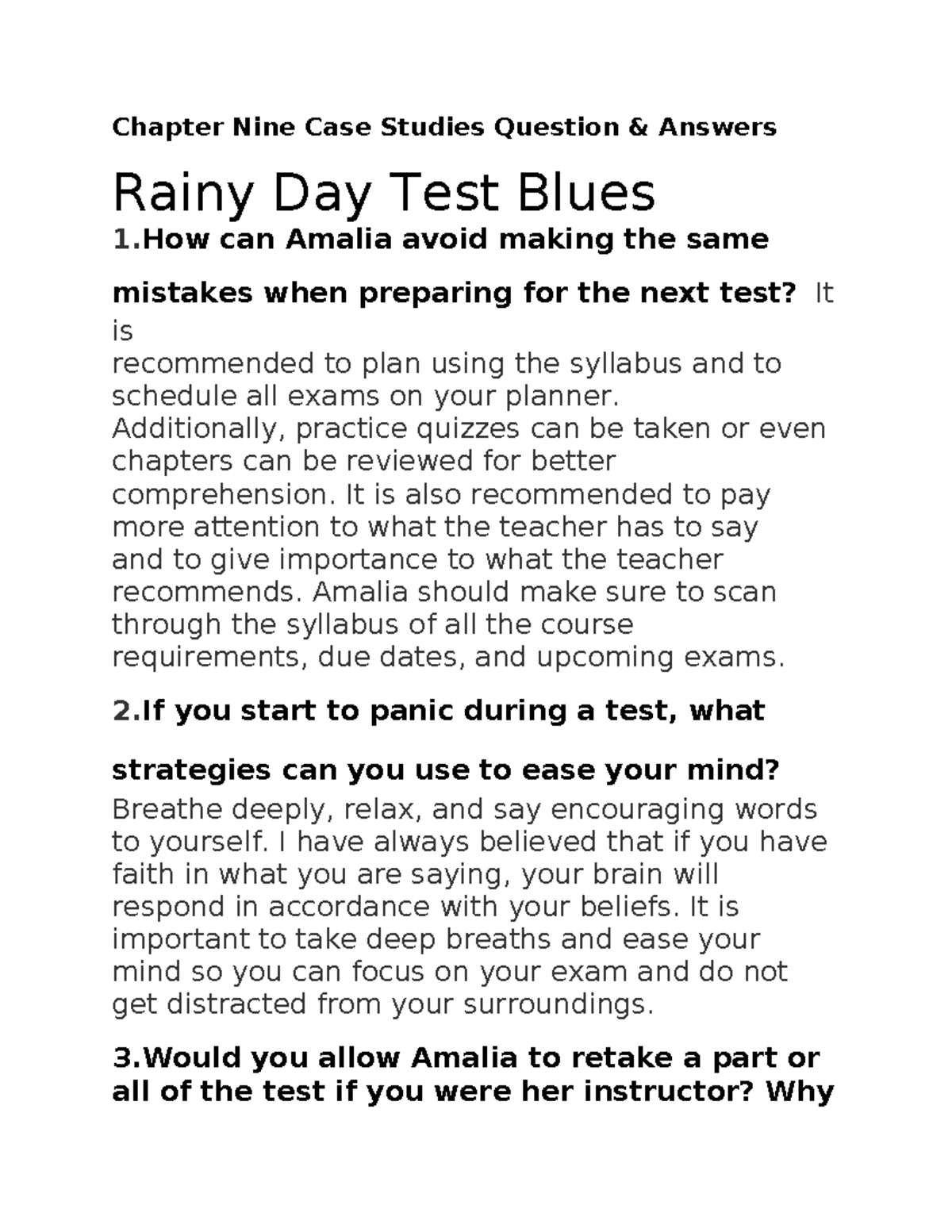Chapter Nine Case Studies Question - Additionally, practice quizzes can ...