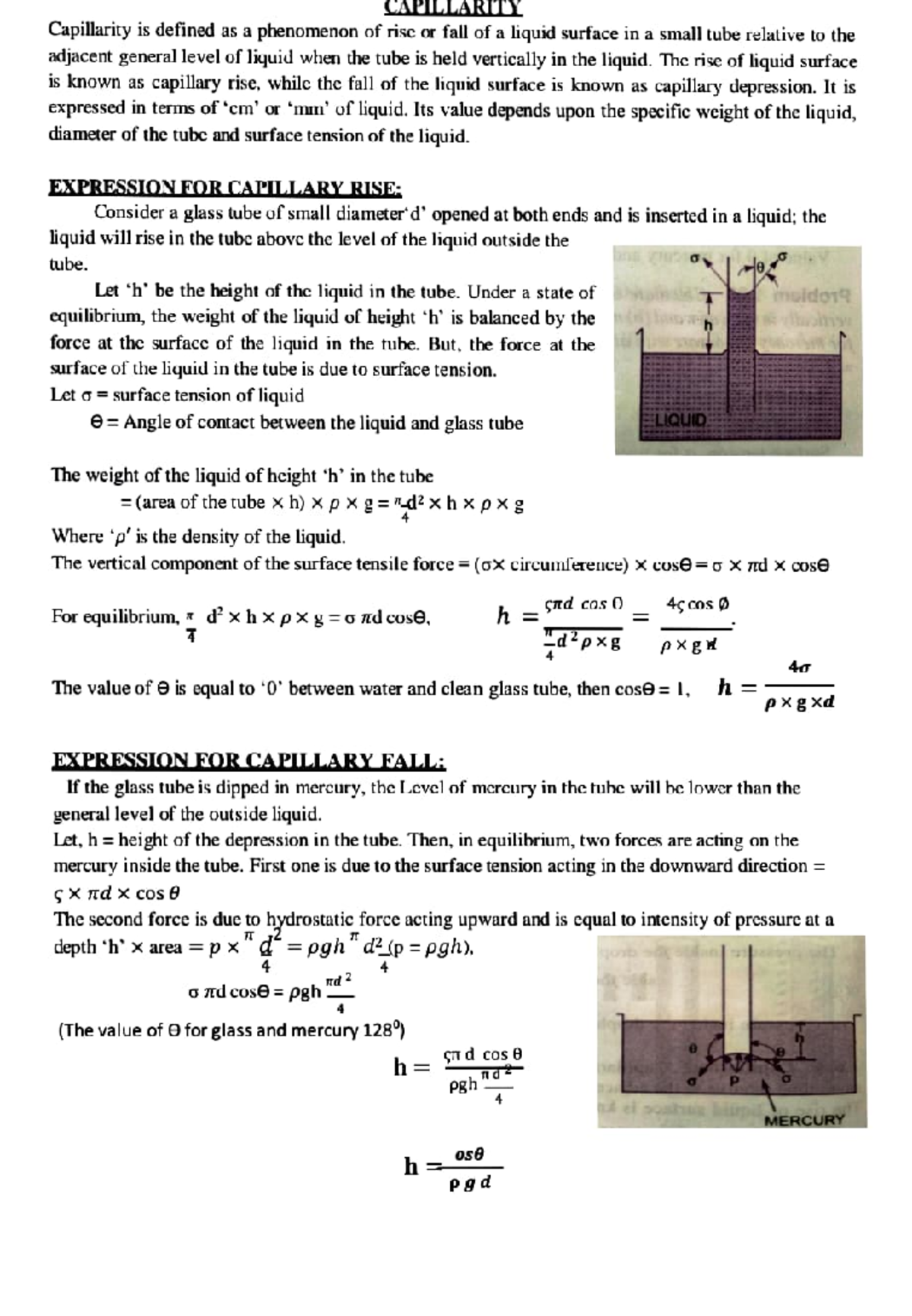 Capillarity Is Defined CAPILLARUY Capillarity is defined as a