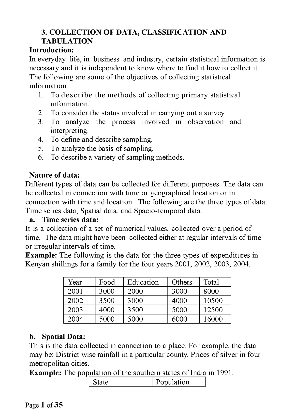 Introduction Collection, Classification And Tabulatio Of Data. - 3 ...