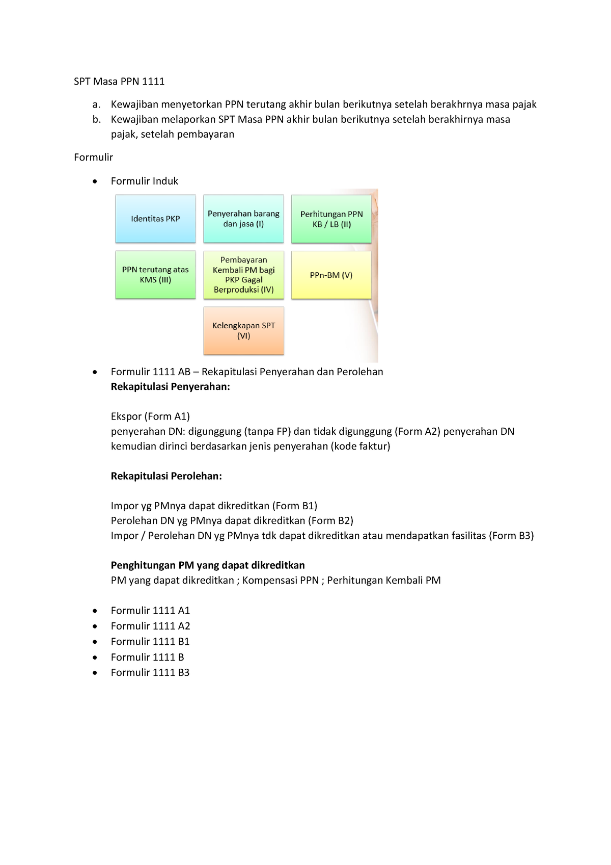 SPT Masa PPN 1111 - Berbagai Jenis Formulir SPT - SPT Masa PPN 1111 A ...