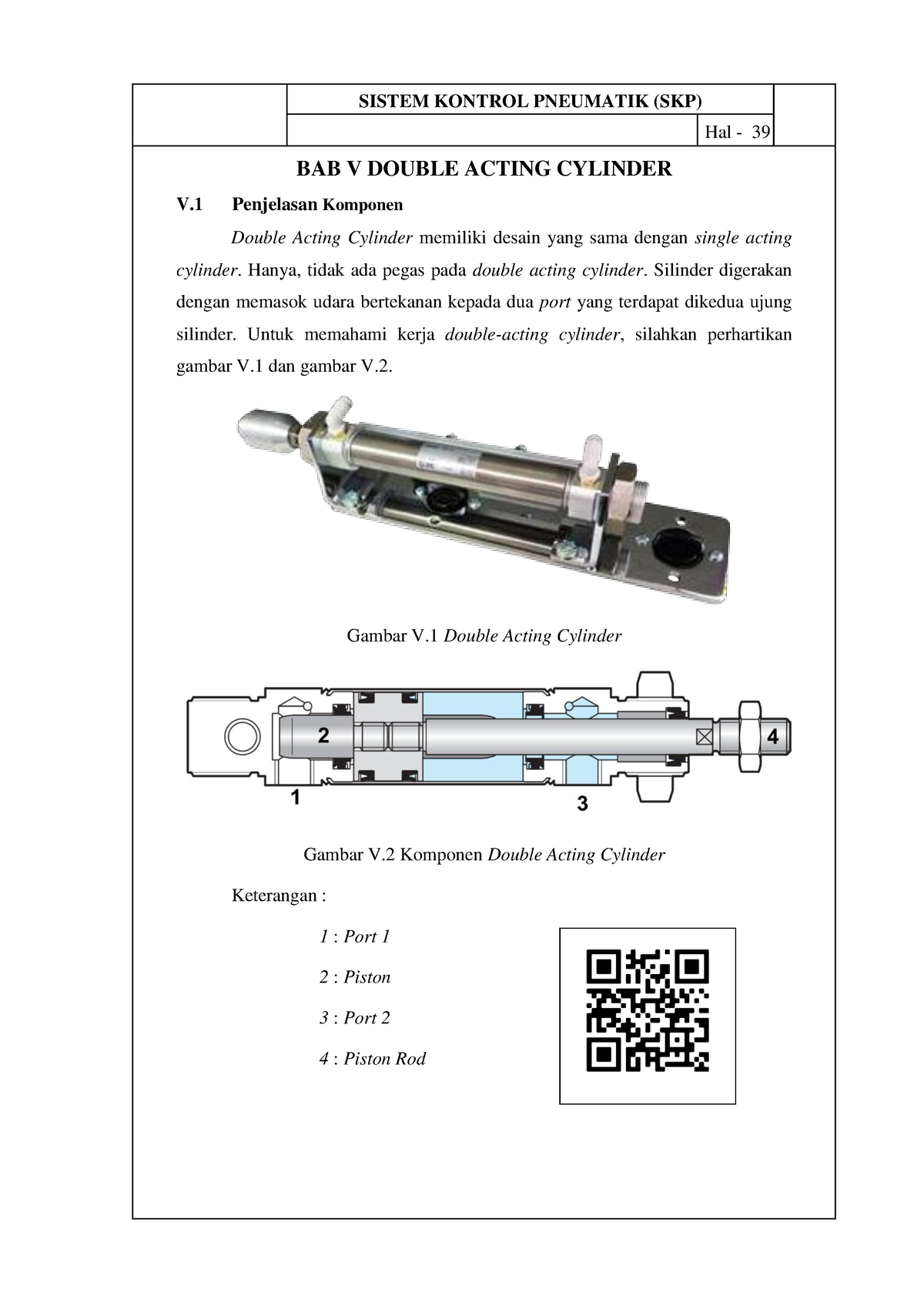 Modul SKP 7 Double Acting Cylinder Hal 39 BAB V DOUBLE ACTING