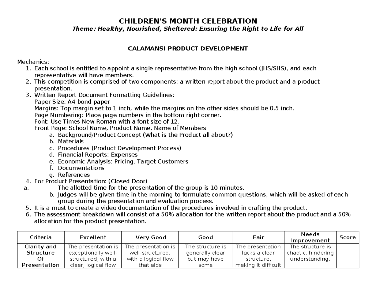 Product-Innovation-Mechanics - CHILDREN'S MONTH CELEBRATION Theme ...