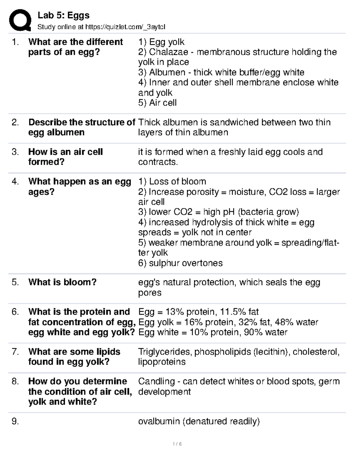 Egg Quizz ere Study online at quizlet/_3aytcl What are the