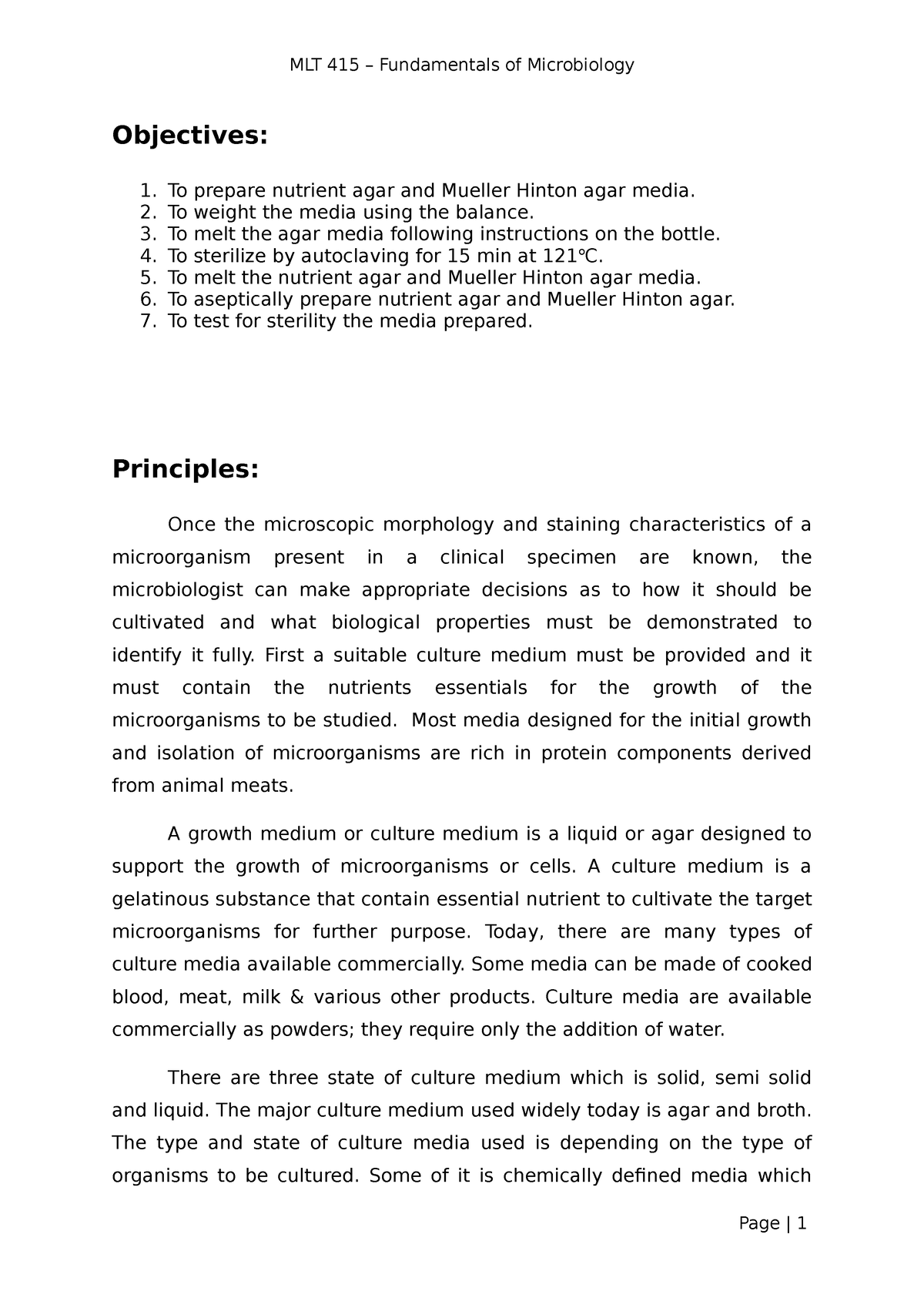 Microbial Culture Media Preparation