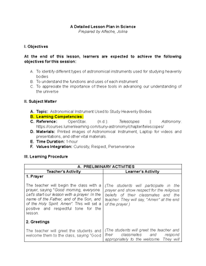 EPP 4 Industrial ARTS MGA Kagamitan SA Pagsusukat - Masusing Banghay ...