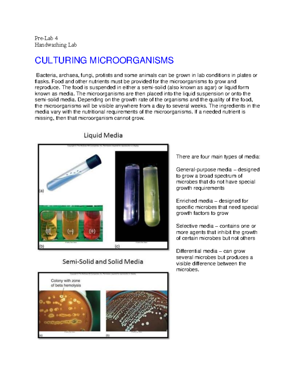 PreLab 3 Hand washing lab2 PreLab 4 Handwashing Lab CULTURING