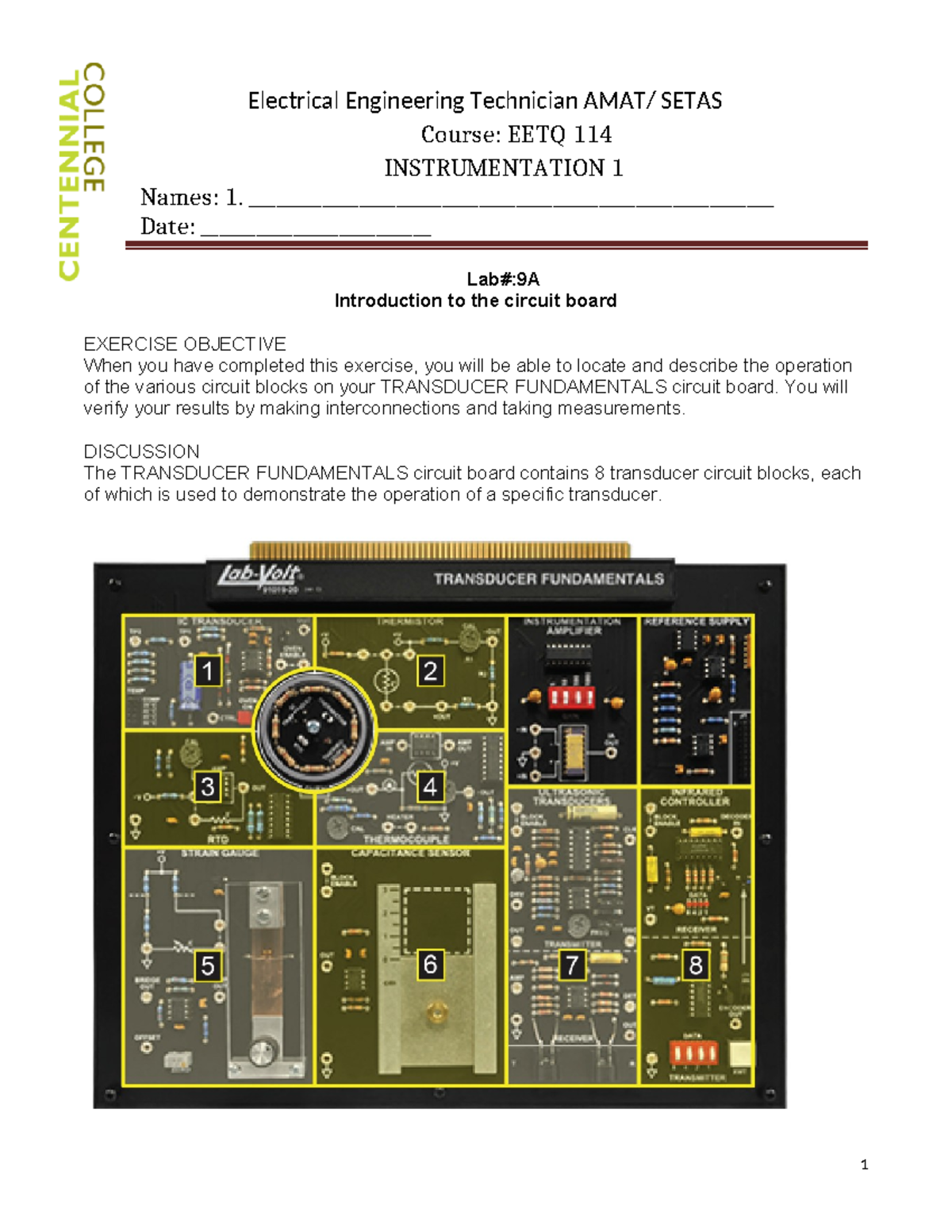 Lab 9A-Transducer - work - Electrical Engineering Technician AMAT ...