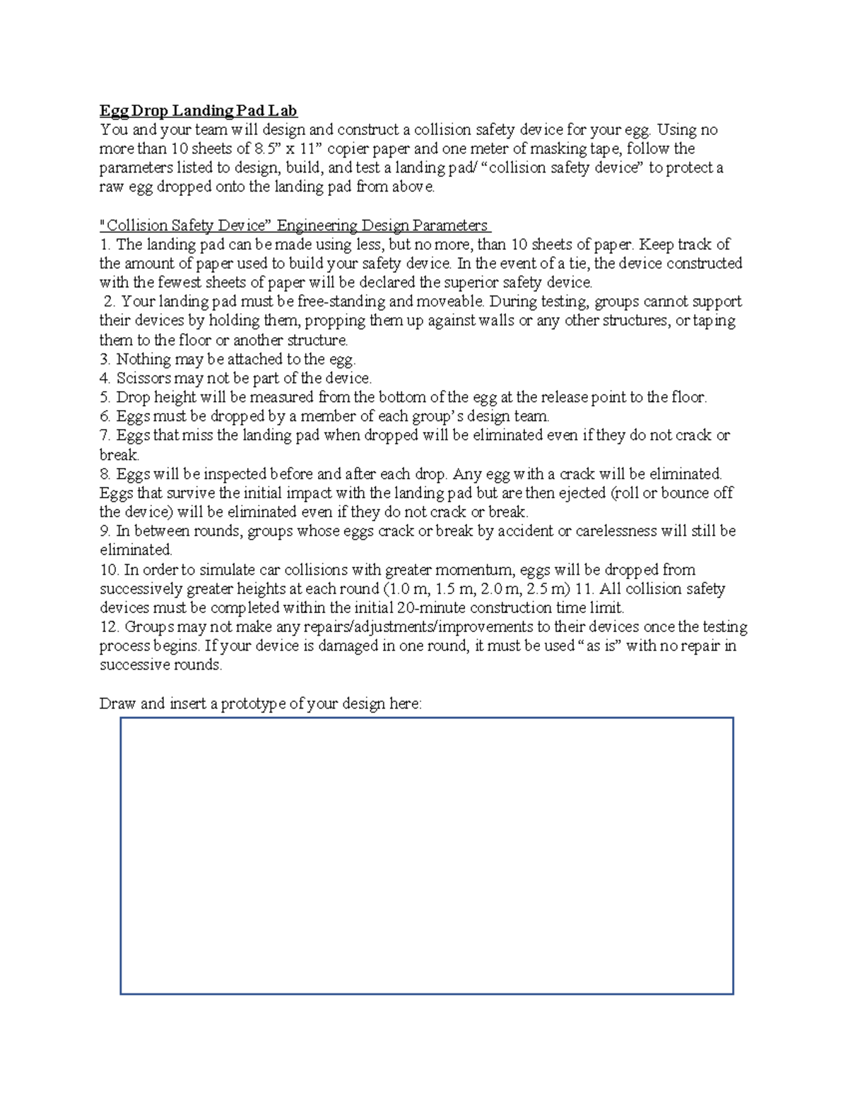 Milan Spencer Egg Drop Landing Pad Lab2023 Egg Drop Landing Pad Lab