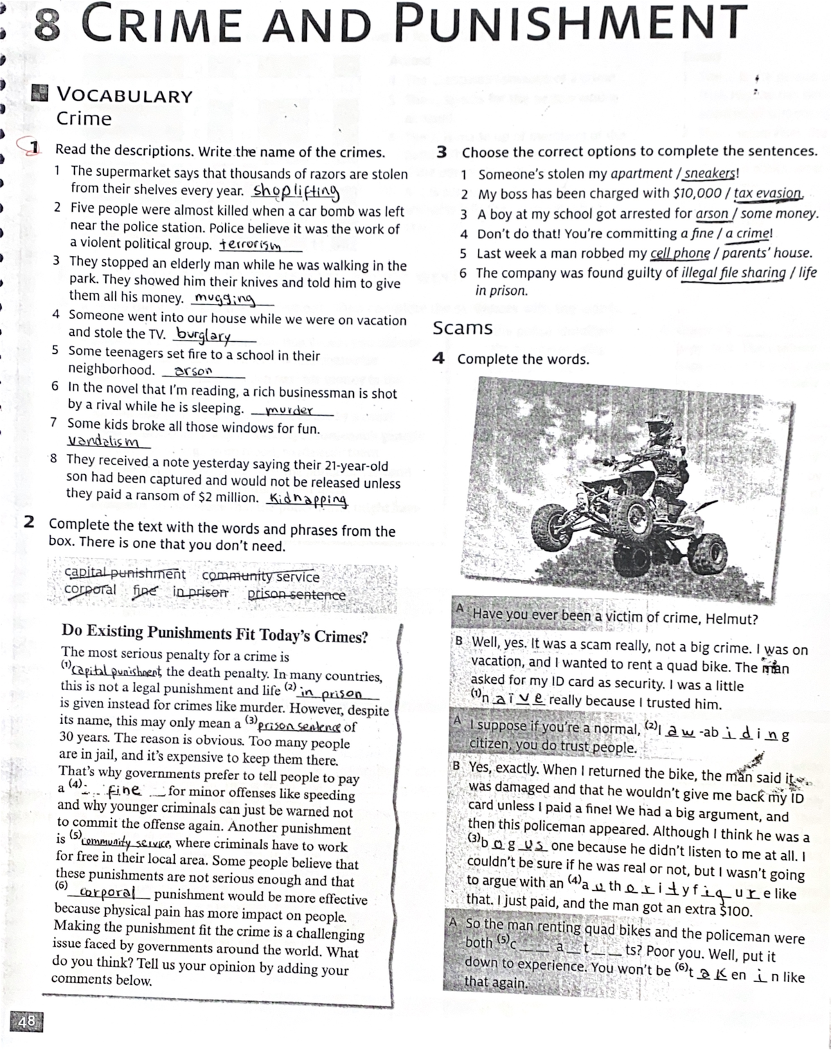 Pag.48 - Pag - Tarea hecha - 8 CRIME AND PUNISHMENT VOCABULARY Crime 1 ...