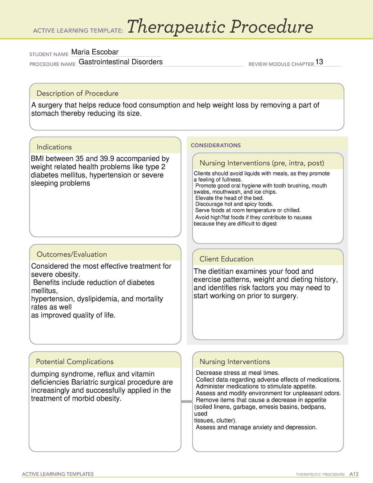Gastrointestinal Disorders Dietary - ACTIVE LEARNING TEMPLATES ...