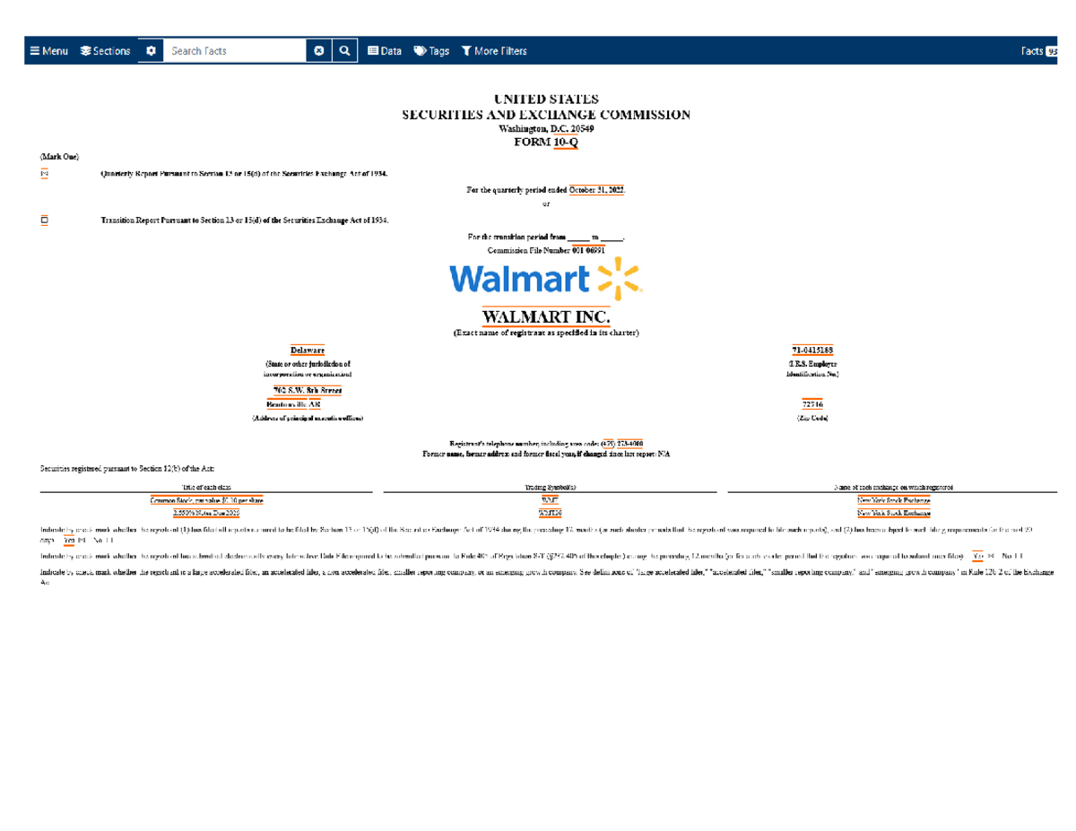 Walmart - Menu Sections Search Facts Data Tags More Filters Facts 93 ...