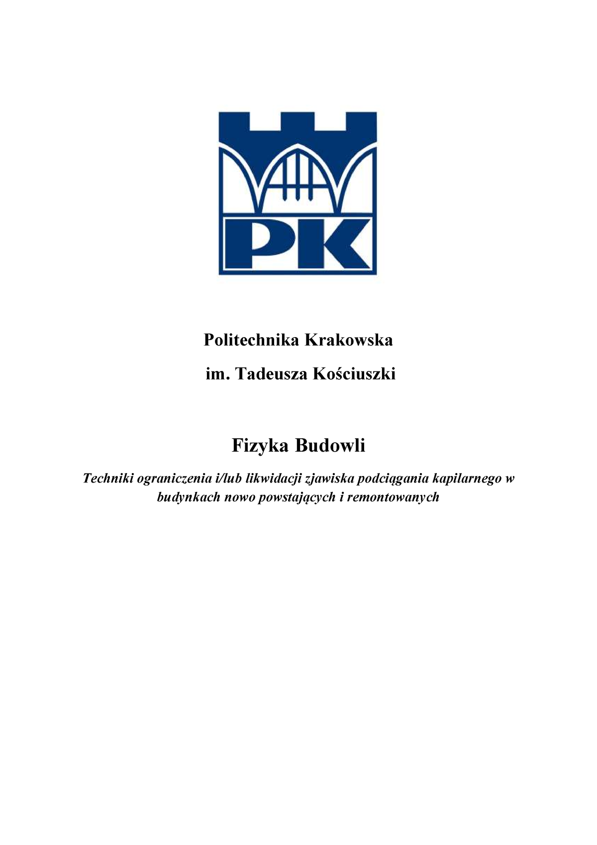 Fizyka Budowli - Projekt - Politechnika Krakowska Im. Tadeusza ...