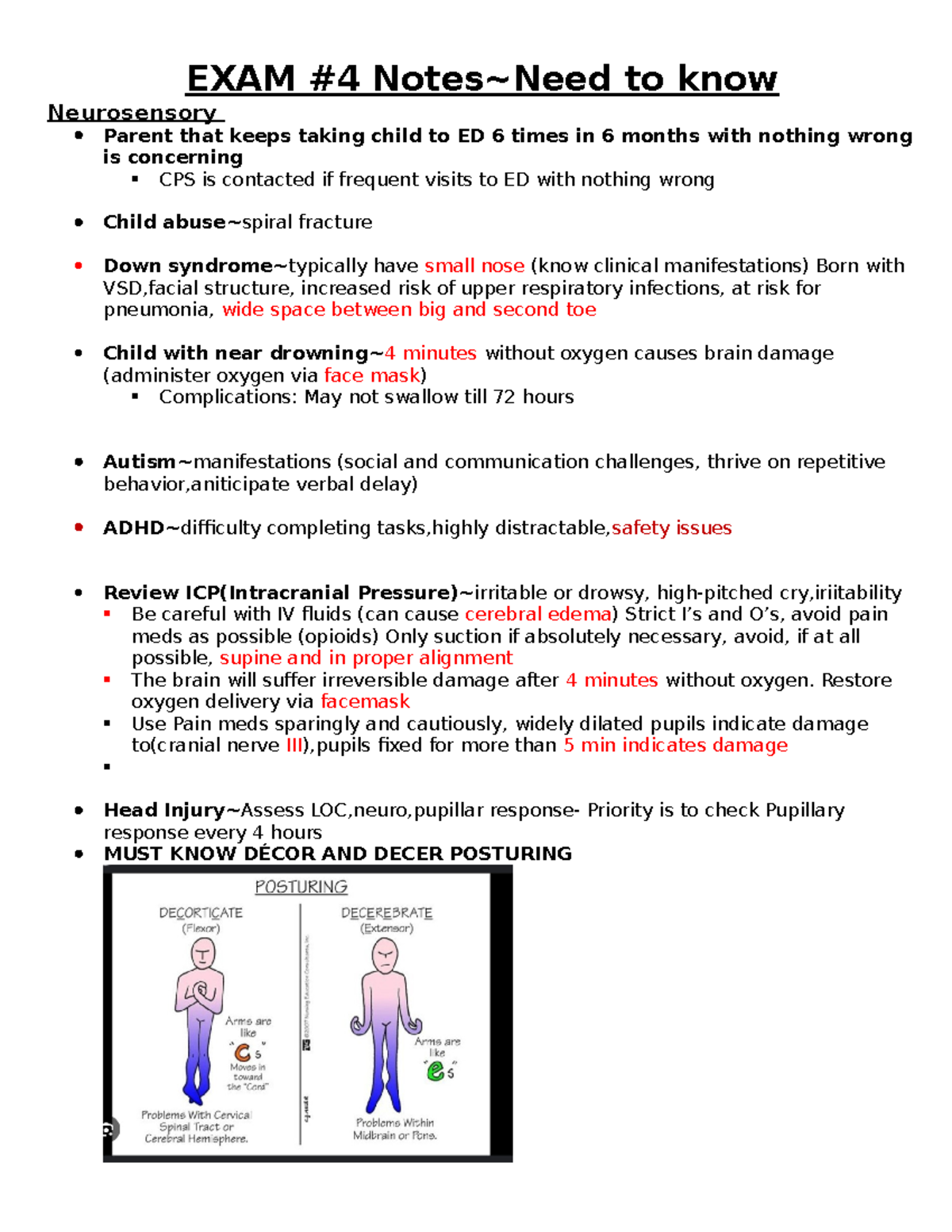 EXAM 4 Study Guide - Key Points and Review - EXAM #4 Notes~Need to know ...