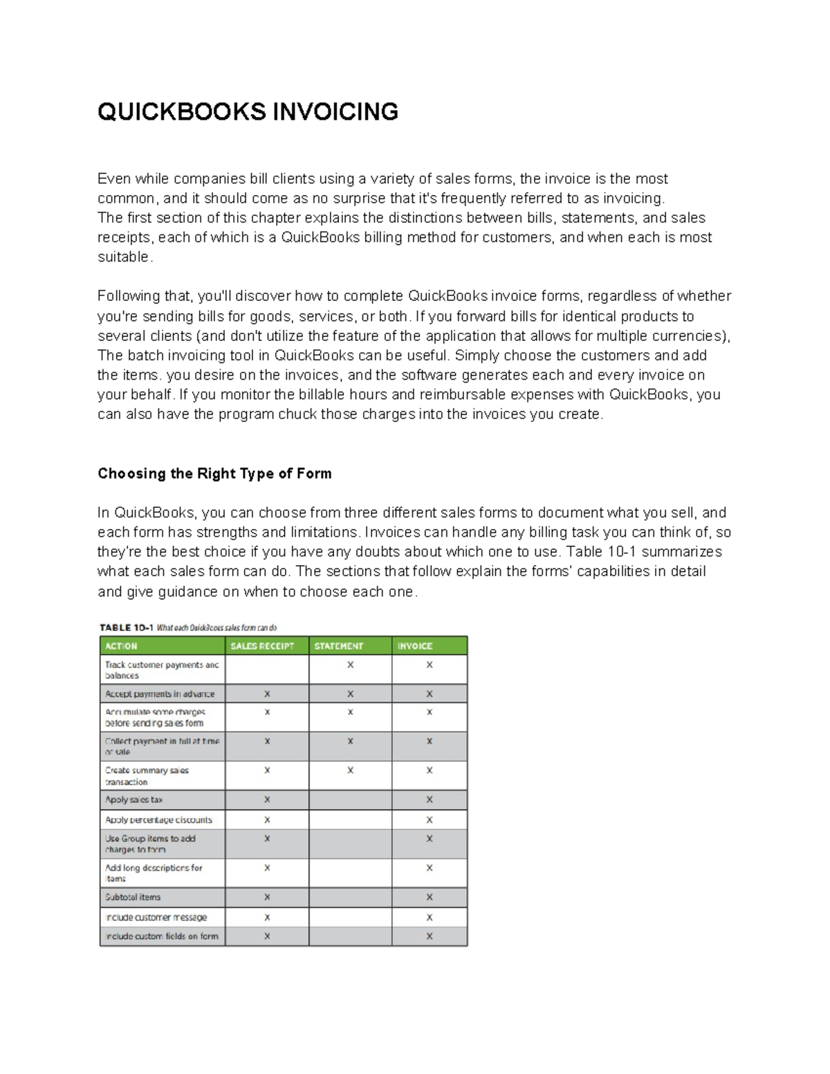 Quickbooks Invoicing - QUICKBOOKS INVOICING Even while companies bill ...