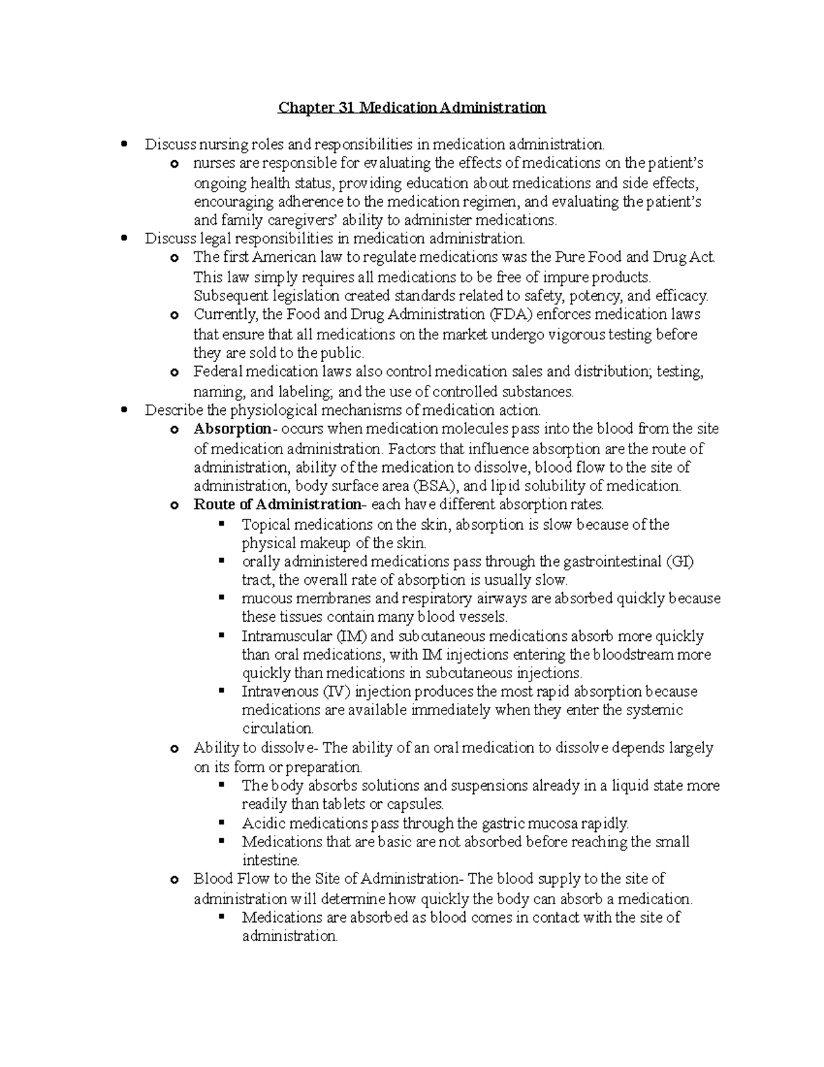 Funds Test 3 - Chapter 31 Medication Administration Discuss nursing ...