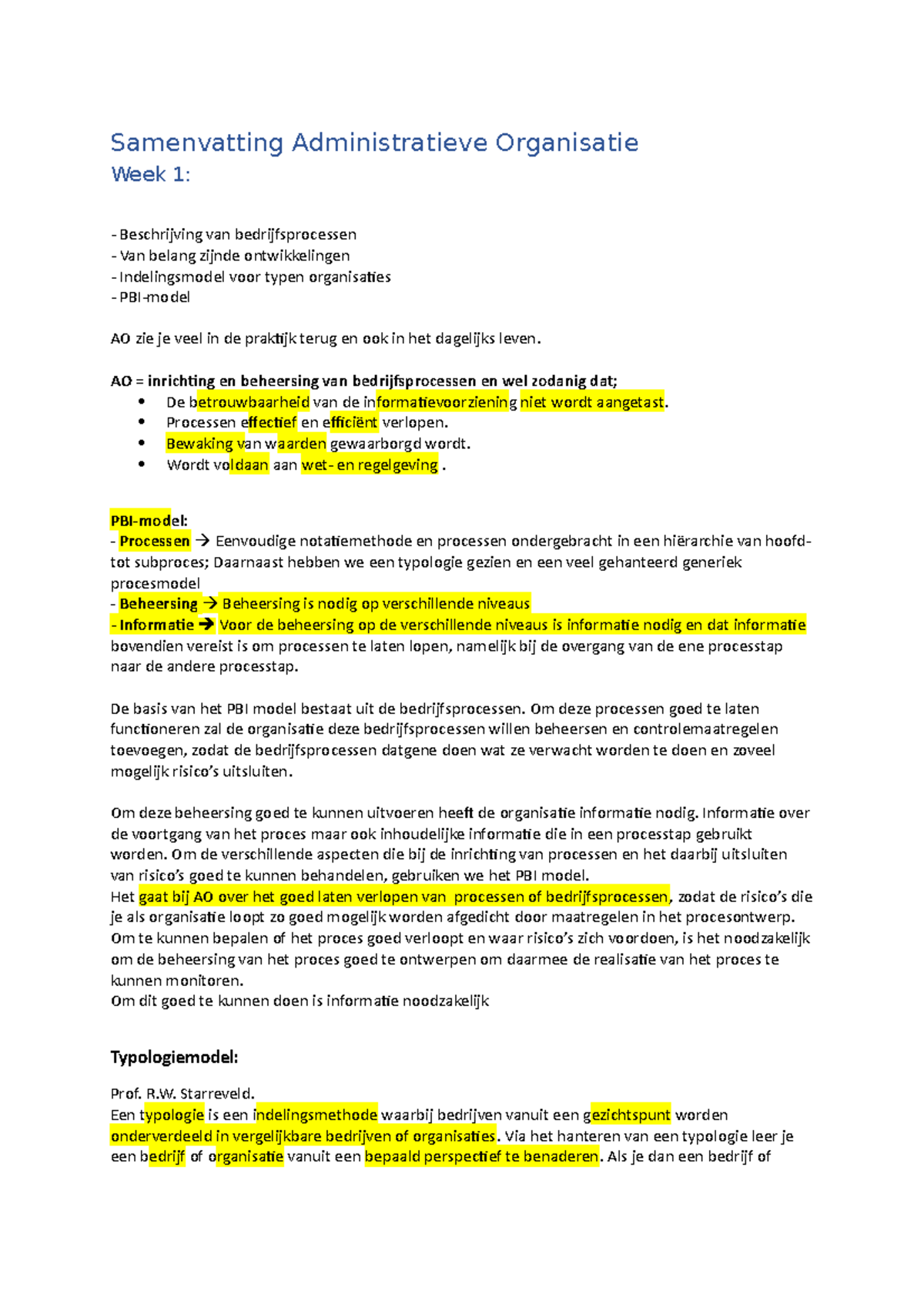 Samenvatting HFST 1 Tm 5 - Samenvatting Administratieve Organisatie ...