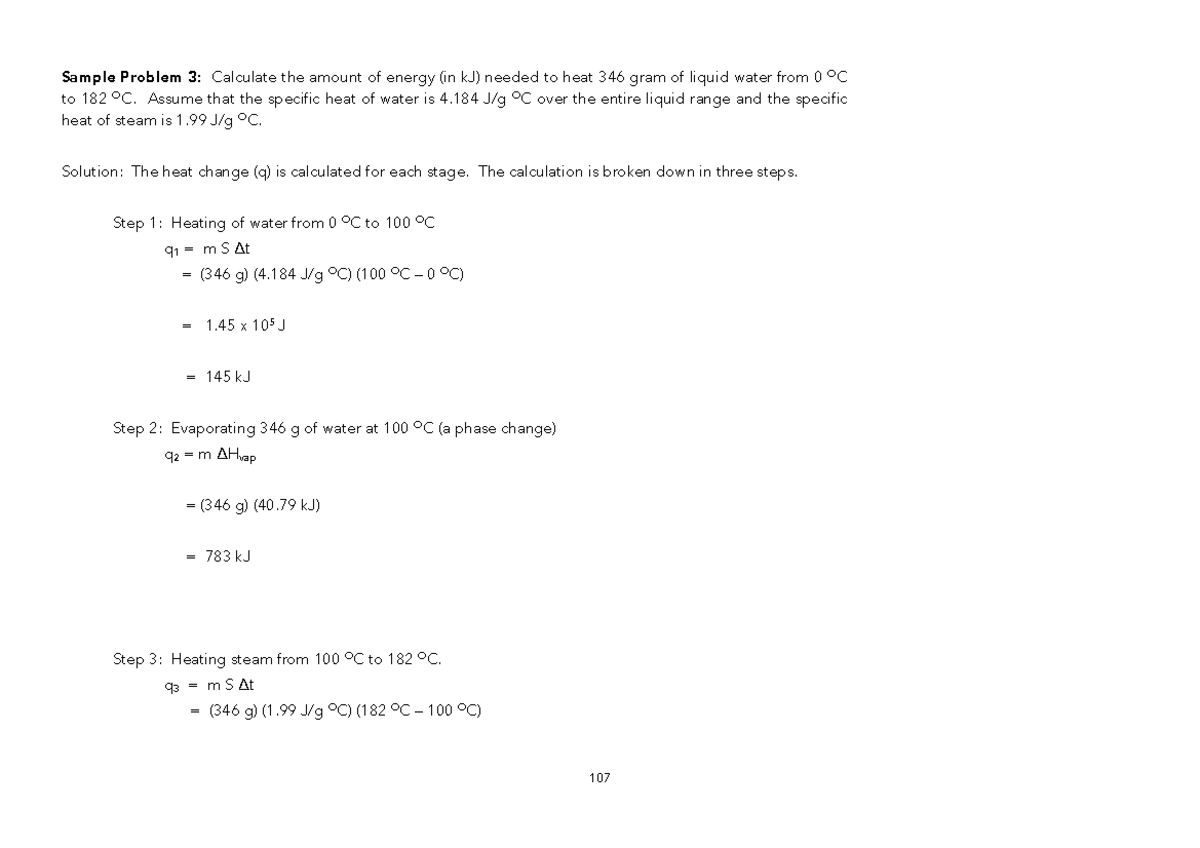General Chemistry 2 (8) Sample Problem 3 Calculate the amount of