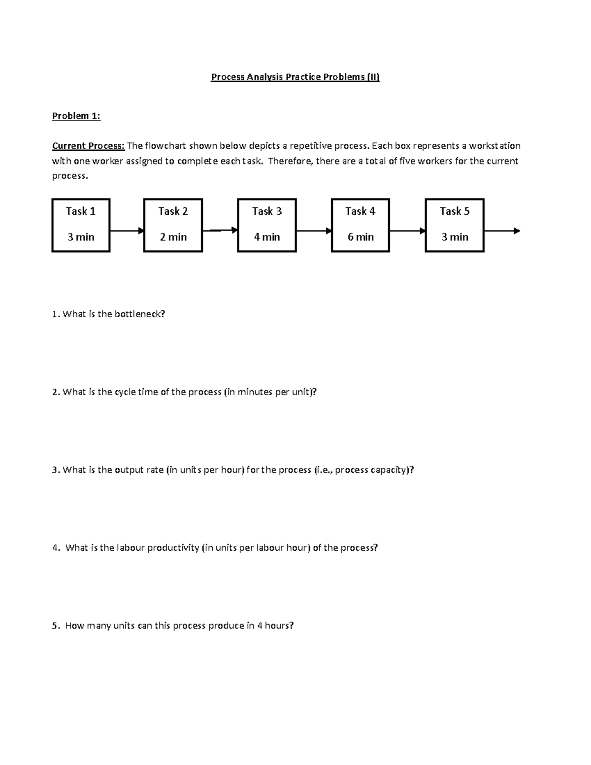 Practice Problems Process Analysis II - Process Analysis Practice ...