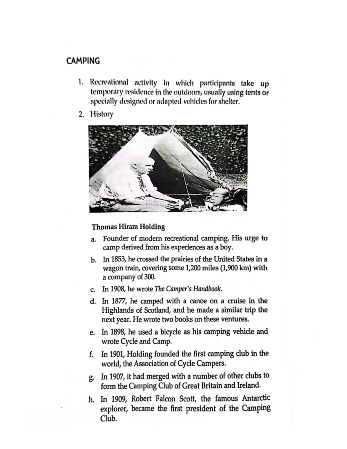 Pathfit-4 Module 2 F-1 - Practical - CAMPING 1. Recreational activity ...