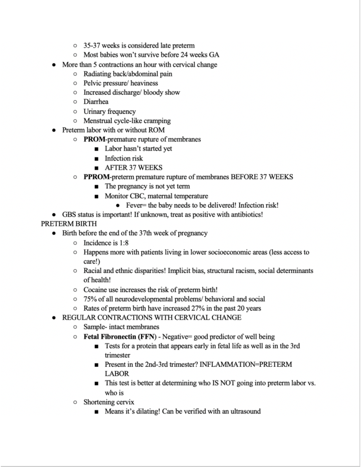 Intrapartum Complications Notes Page 2 - Weeks Is Considered Late Preterm Most Babies Survive ...