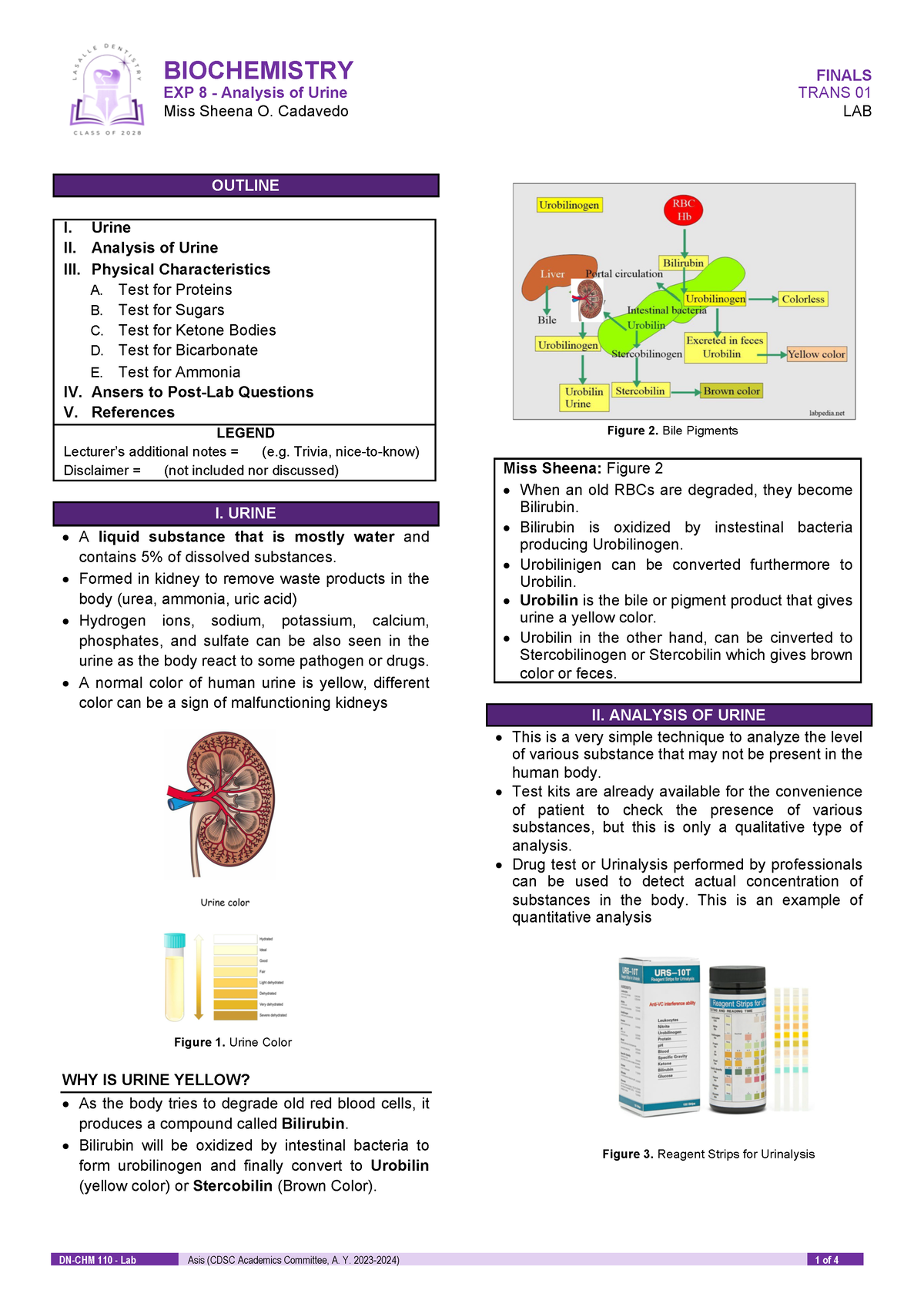 Biochem-Lab Analysis-of-Urine Trans 01 - BIOCHEMISTRY EXP 8 - Analysis ...