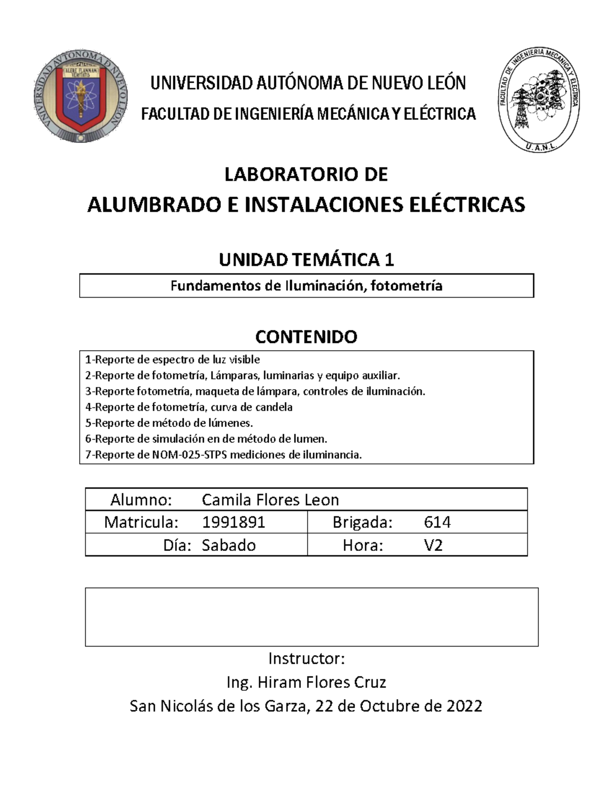 Lablu-UT1 - lablu - UNIVERSIDAD AUTÓNOMA DE NUEVO LEÓN ####### FACULTAD ...