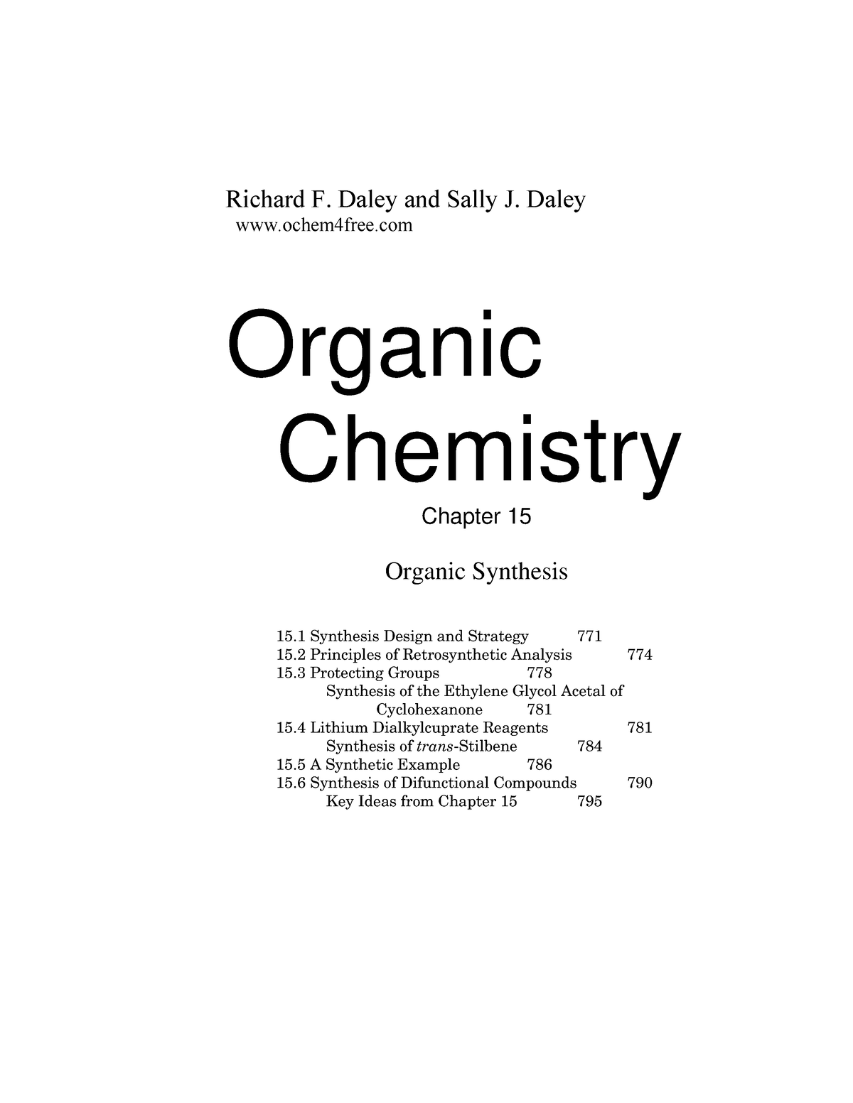 15-organic Synthesis - Nice - Richard F. Daley And Sally J. Daley ...