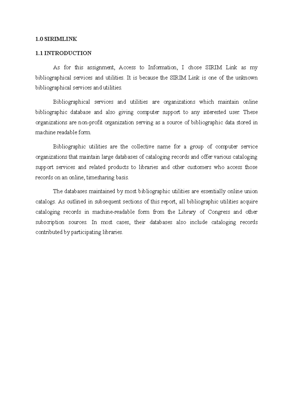 REPORT INDIVIDUAL ASSIGNMENT - 1 SIRIMLINK 1 INTRODUCTION As for this ...
