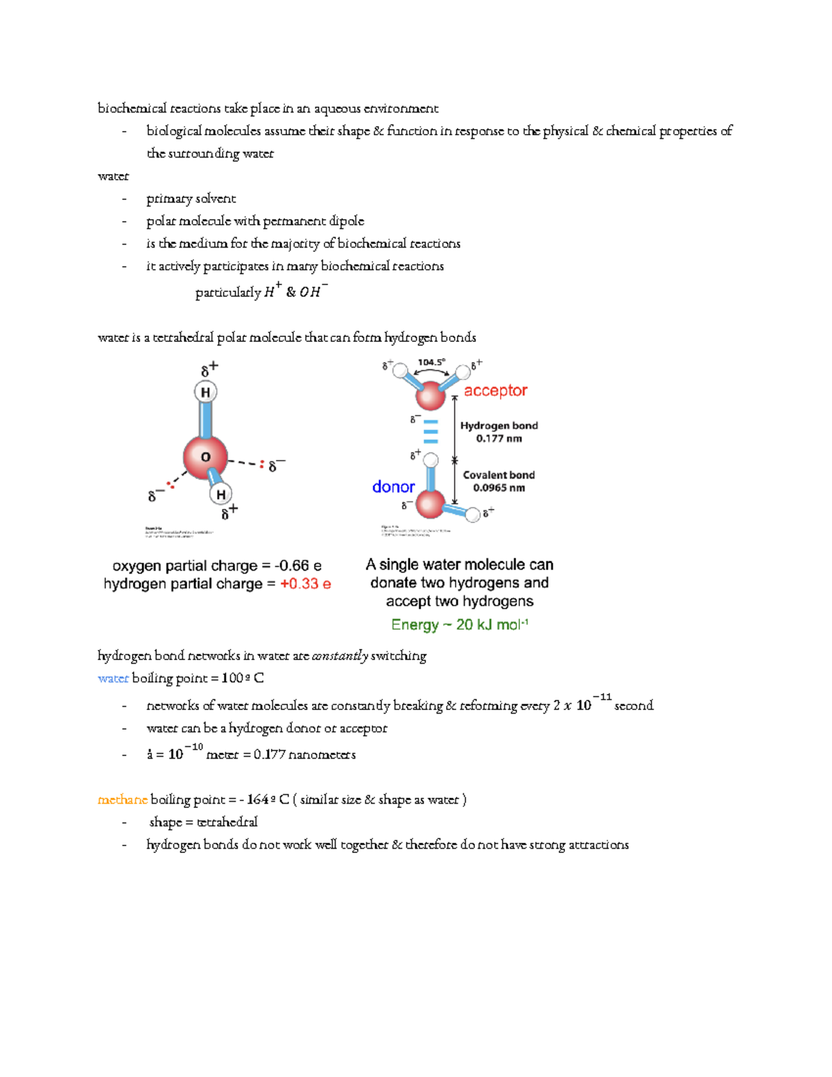Bio 361 - water & buffers - biochemical reactions take place in an ...
