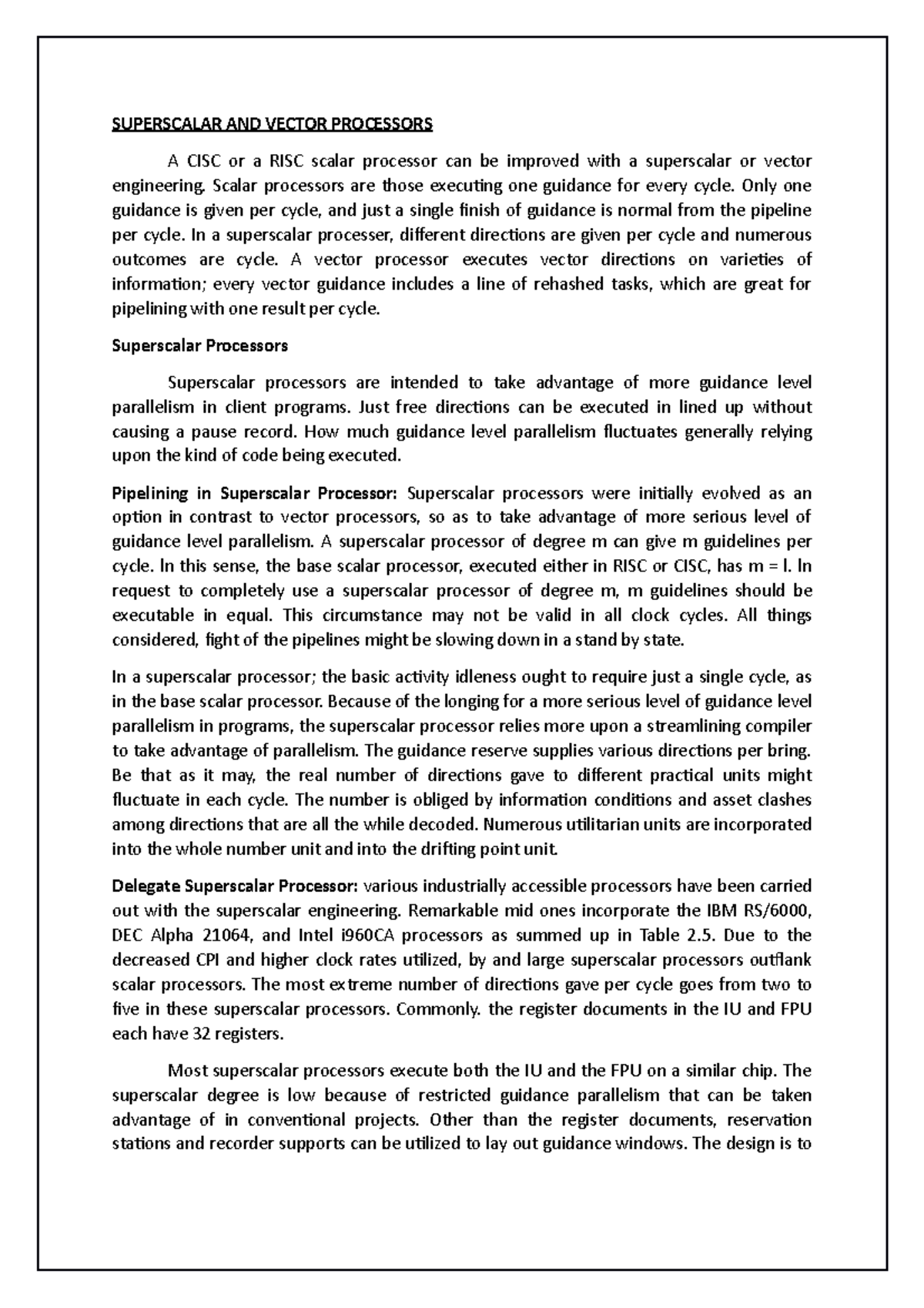 Superscalar AND Vector Processors - SUPERSCALAR AND VECTOR PROCESSORS A ...