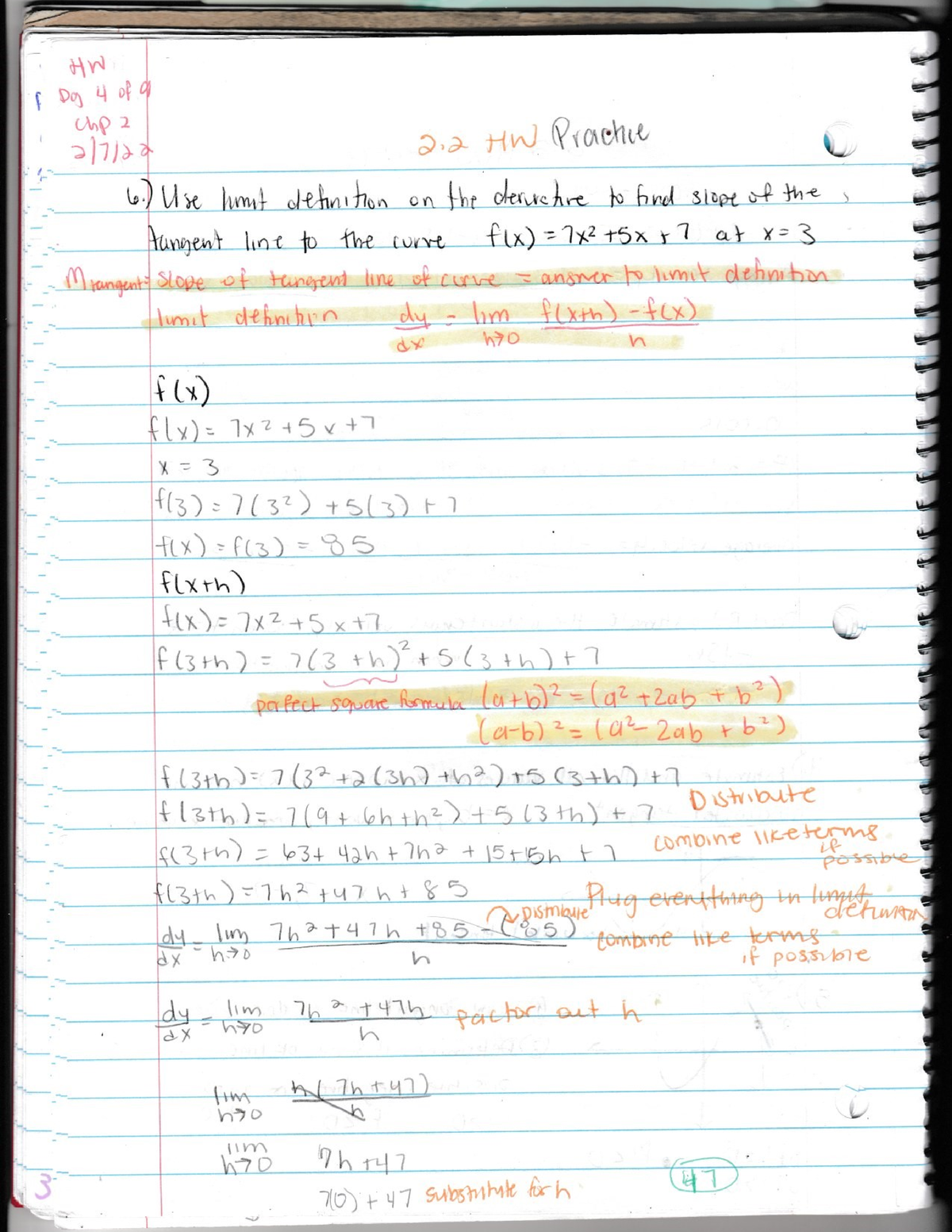 Practive HW 2.2 pg 4-Pearson My Math Lab Methods of Calculus - MAC 2233 ...