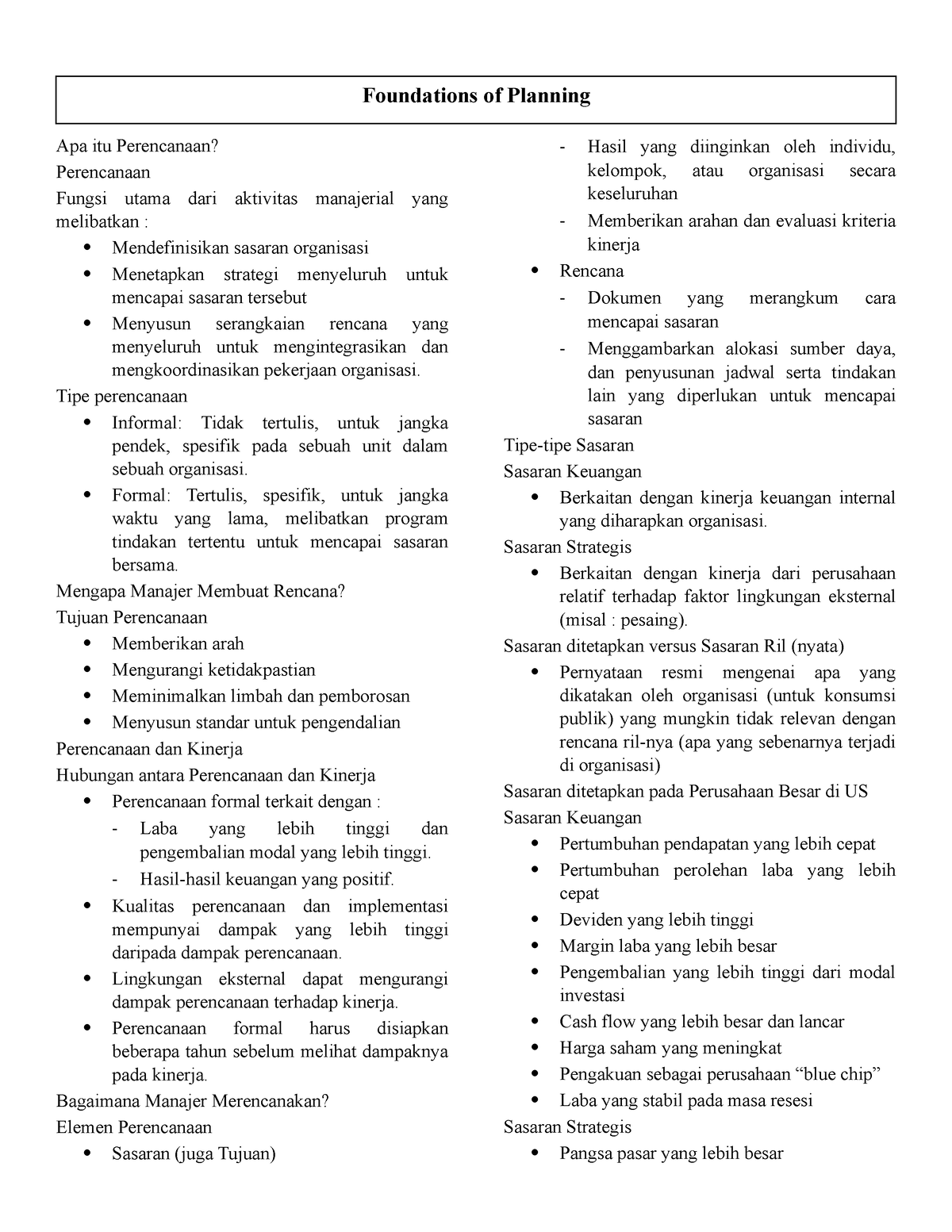 Foundations Of Planning - Apa Itu Perencanaan? Perencanaan Fungsi Utama ...