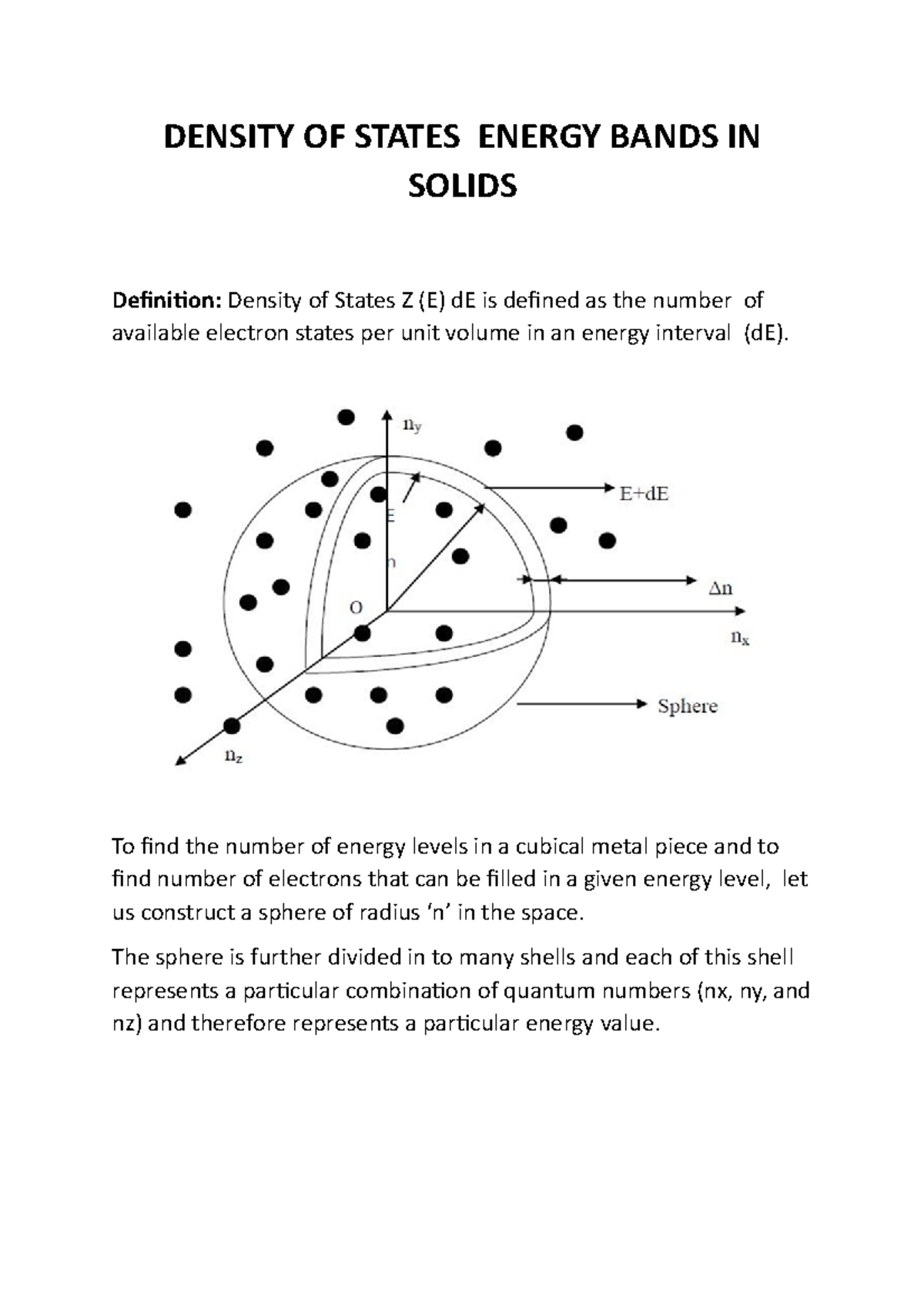 Semiconductor 2 DENSITY OF STATES ENERGY BANDS IN SOLIDS and complete