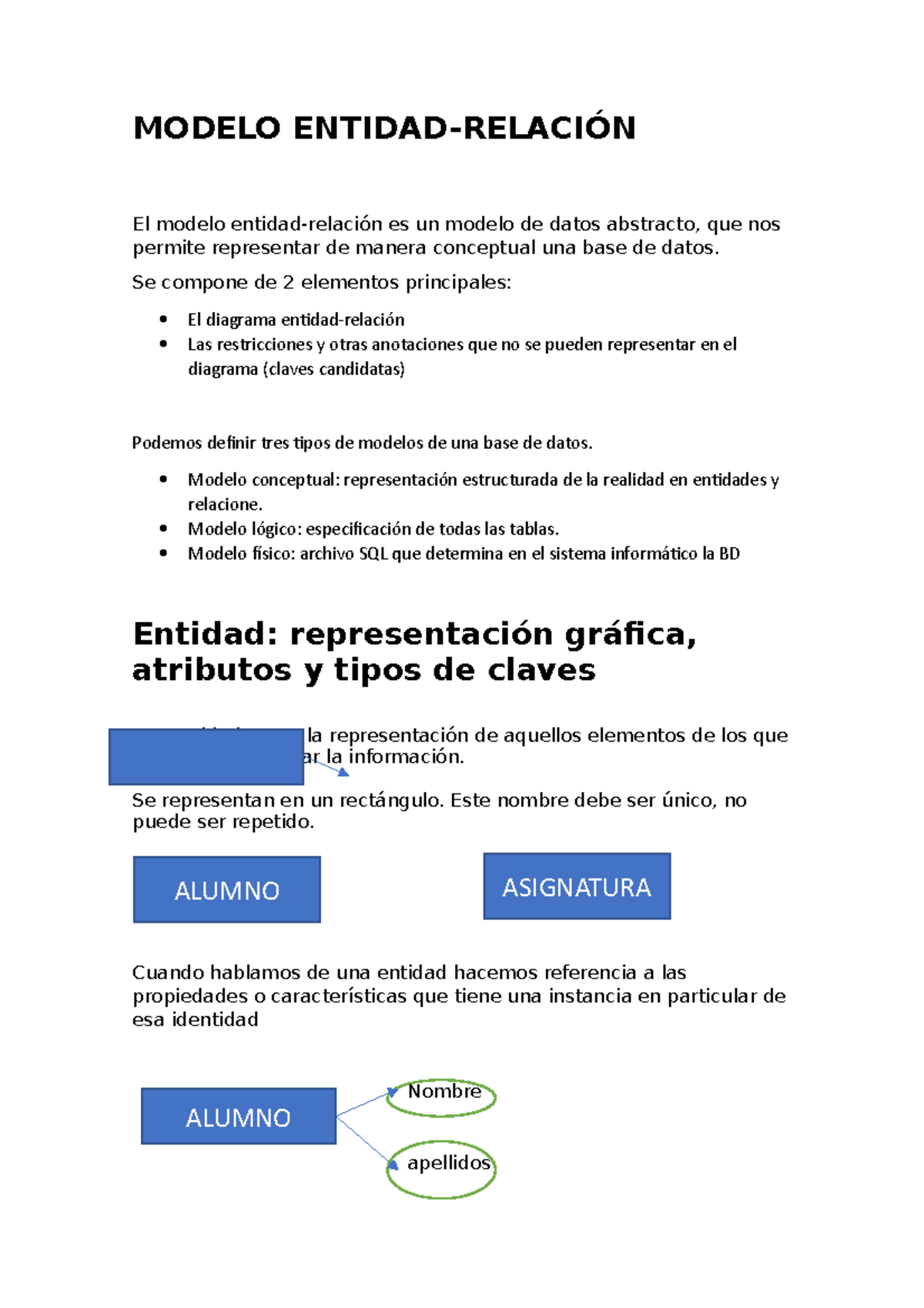 UF 1 Entidad Relación - apuntes UF1 - MODELO ENTIDAD-RELACIÓN El modelo  entidad-relación es un - Studocu