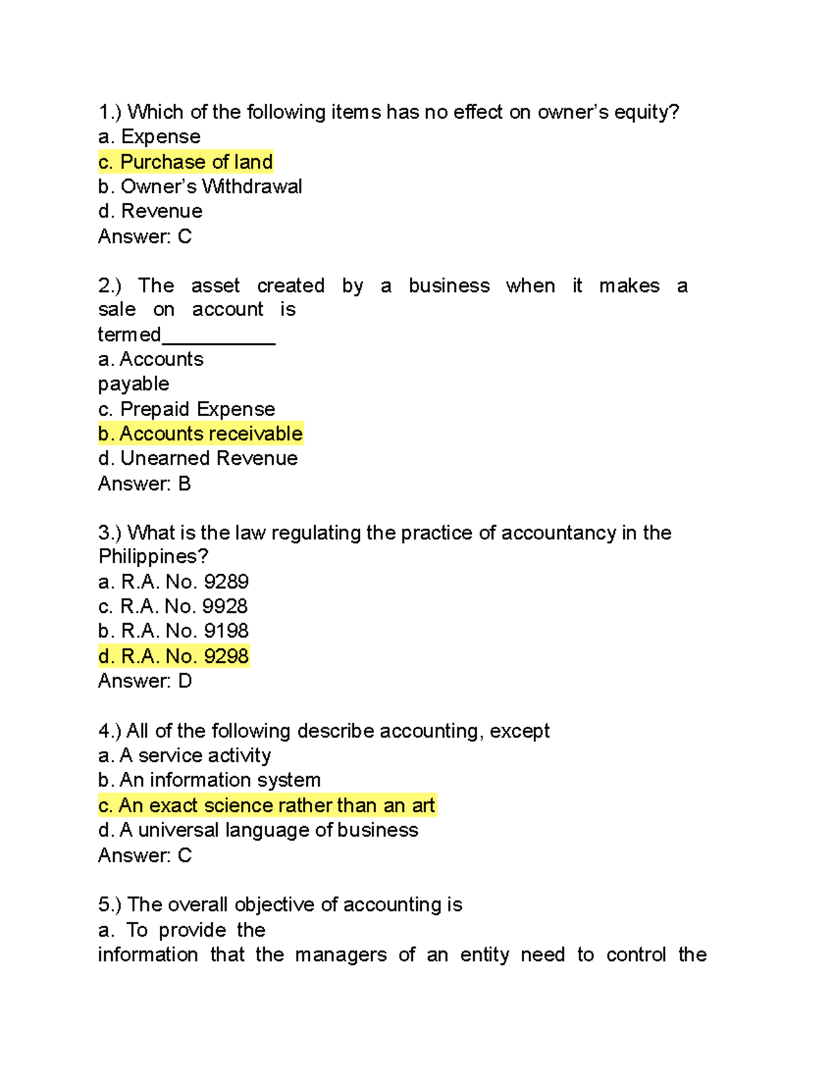 Untitled Document - Bsa Intermediate Acc Practice - 1.) Which Of The ...