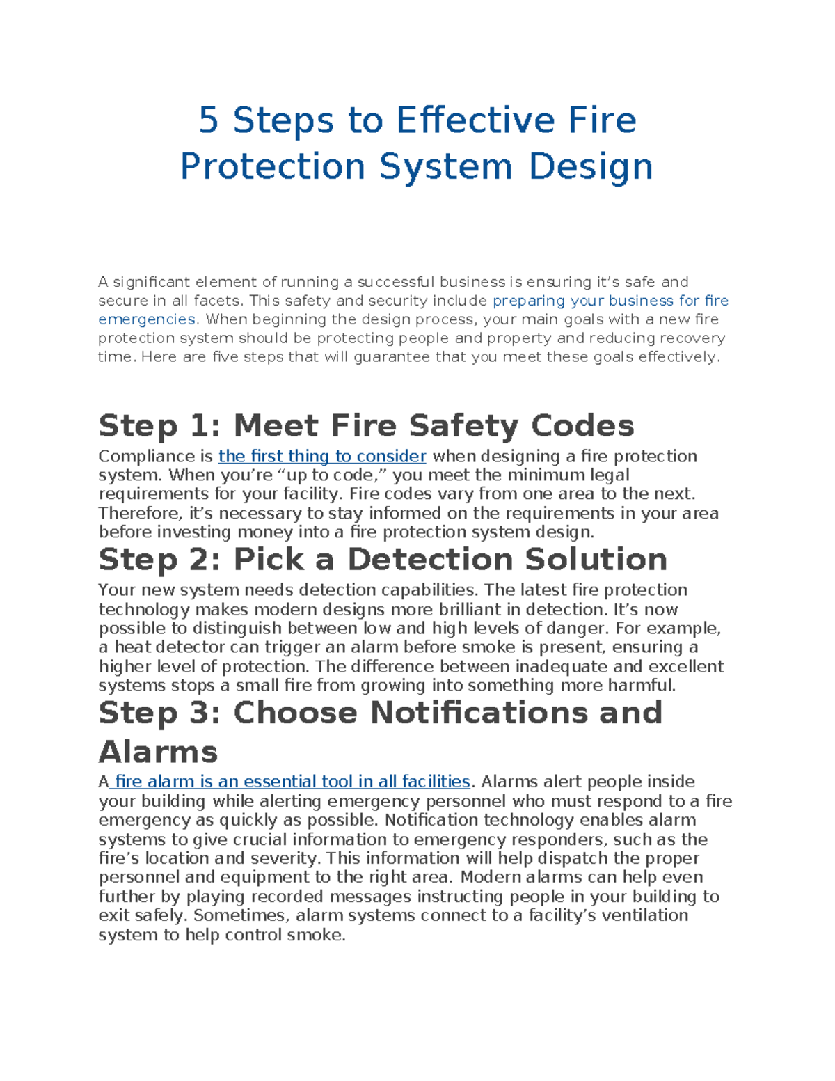 Document - 5 Steps to Effective Fire Protection System Design A ...