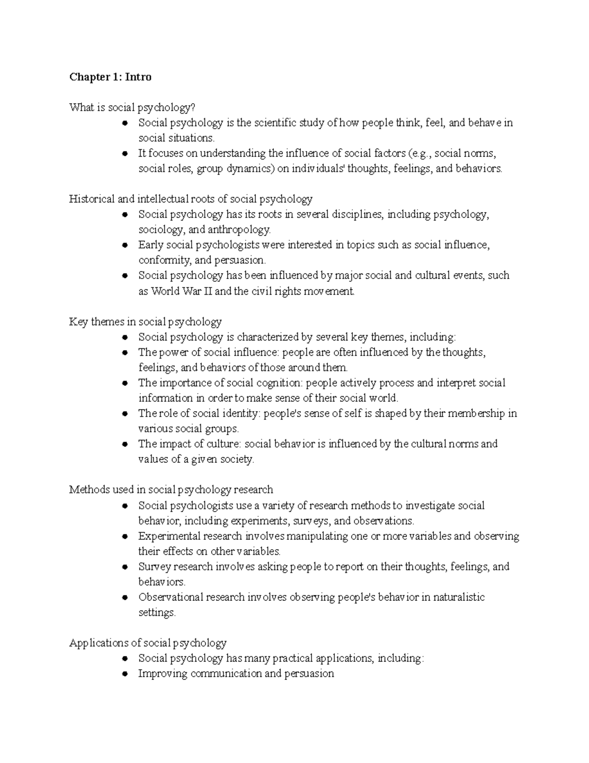 PSYC 201 Ch 1 - PSYC 201 Notes For Chapter 1 - Chapter 1: Intro What Is ...