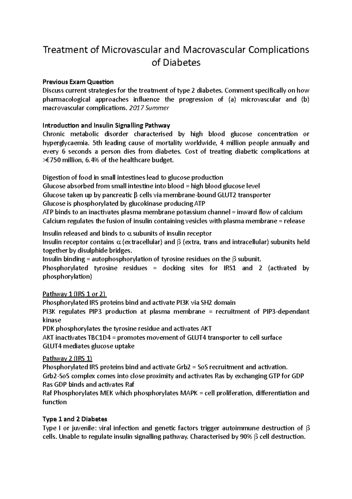 2 Treatment of Microvascular and Macrovascular Complications of ...