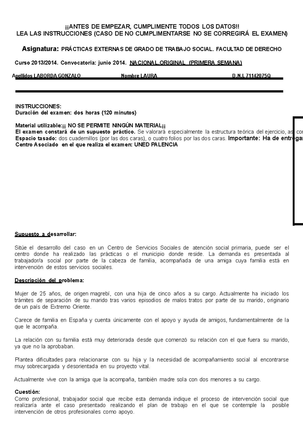 Examen De Muestra/práctica 23 Mayo 2014, Preguntas Y Respuestas ...