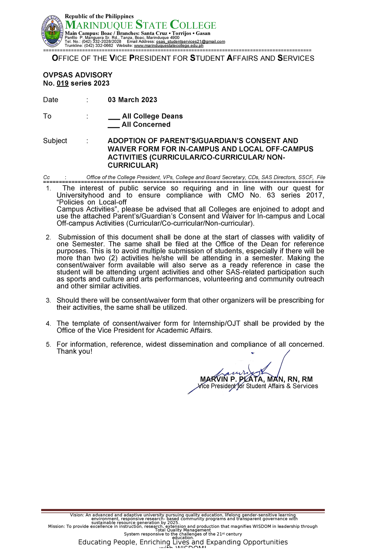 2nd Semester CTWS 2 Adoption of PArents Consent - Republic of the ...