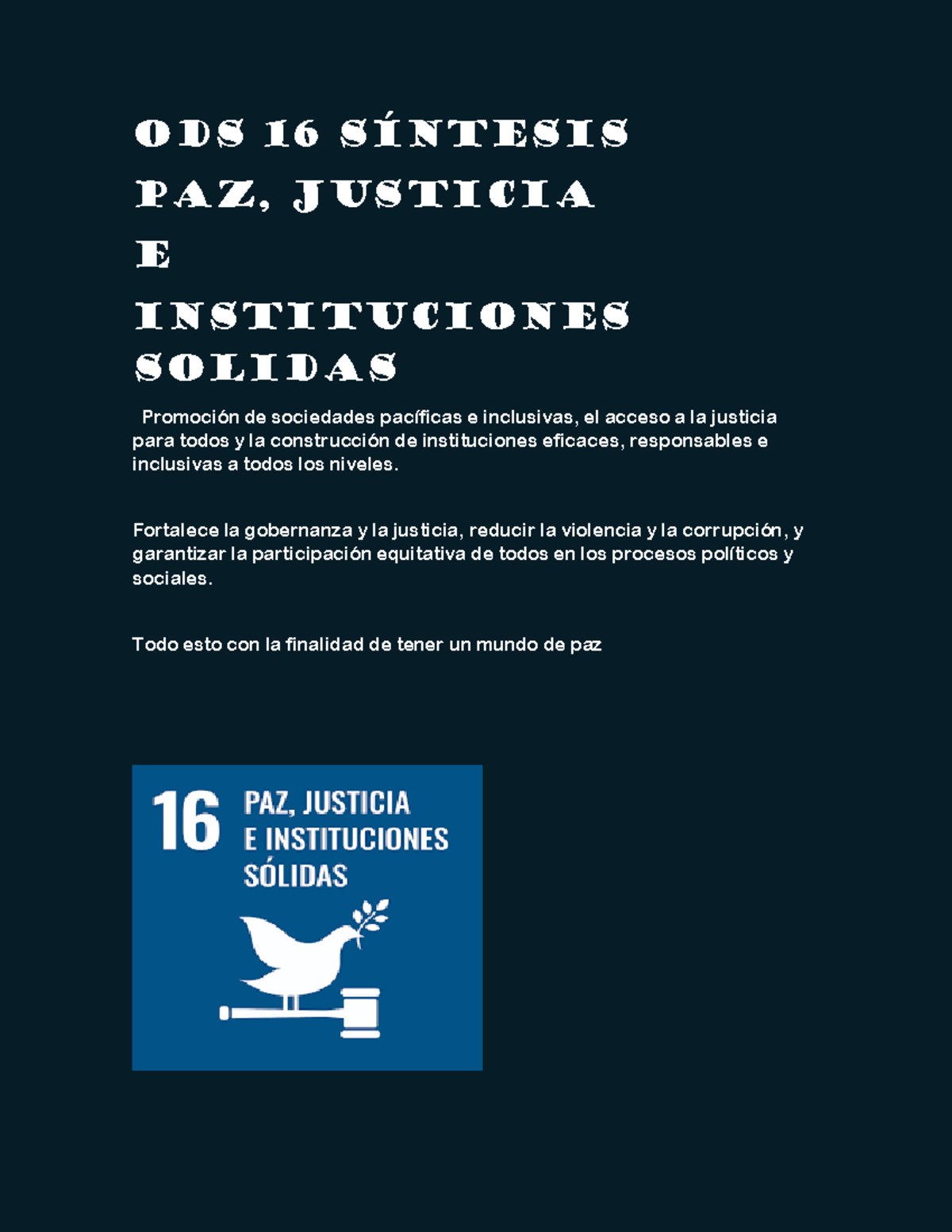 Ods 16 síntesis - material de apoyo de la materia de sustentabilidad ...