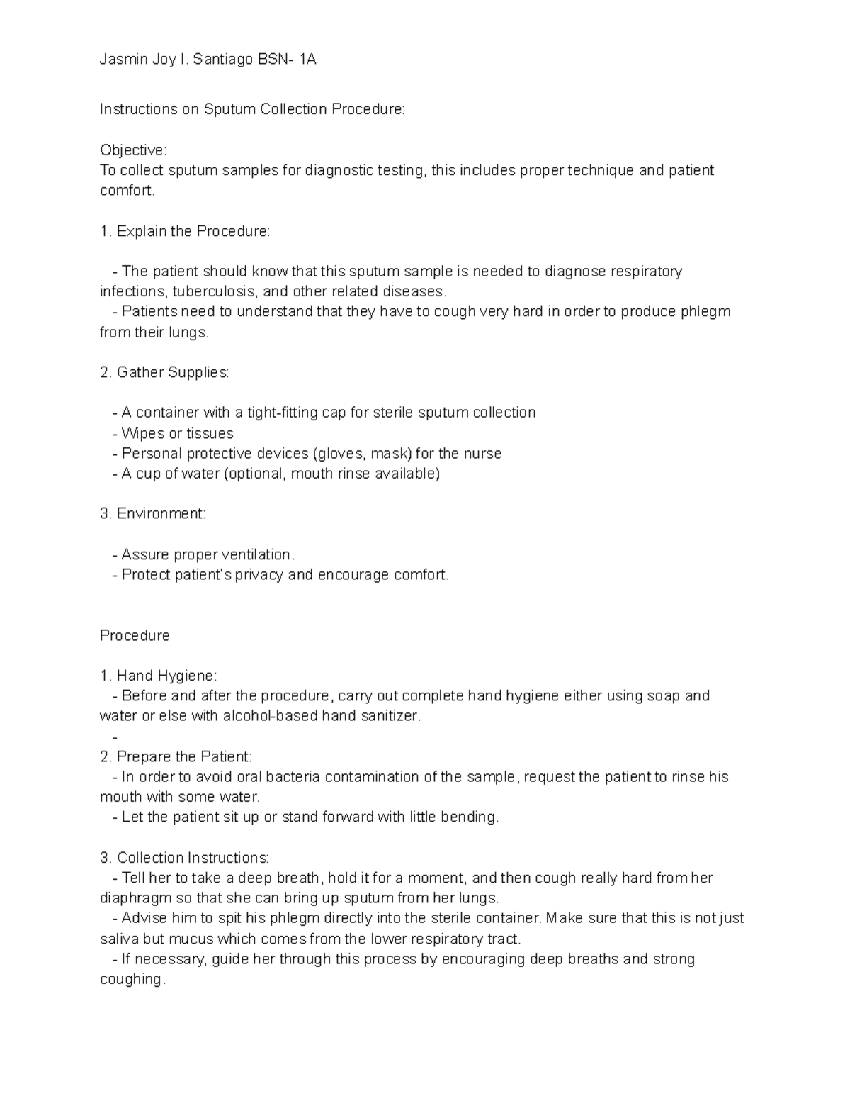 Untitled document - Jasmin Joy I. Santiago BSN- 1A Instructions on ...