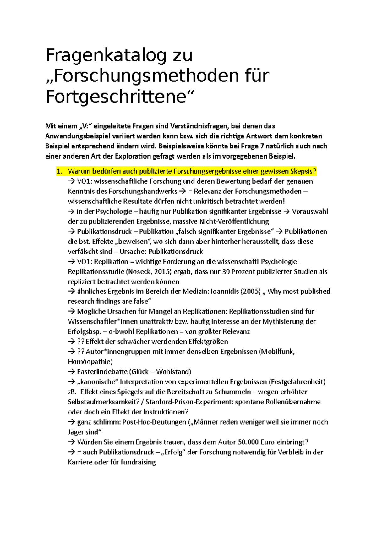 Fragenkatalog 2019 Final - Fragenkatalog Zu „Forschungsmethoden Für ...