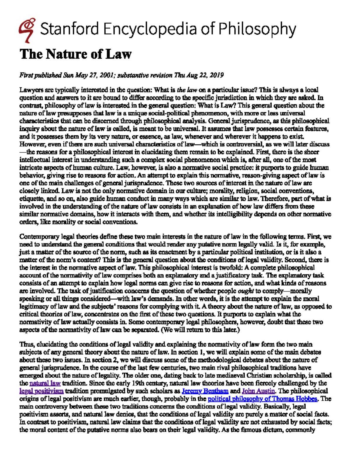 the-nature-of-law-stanford-encyclopedia-crt100-studocu