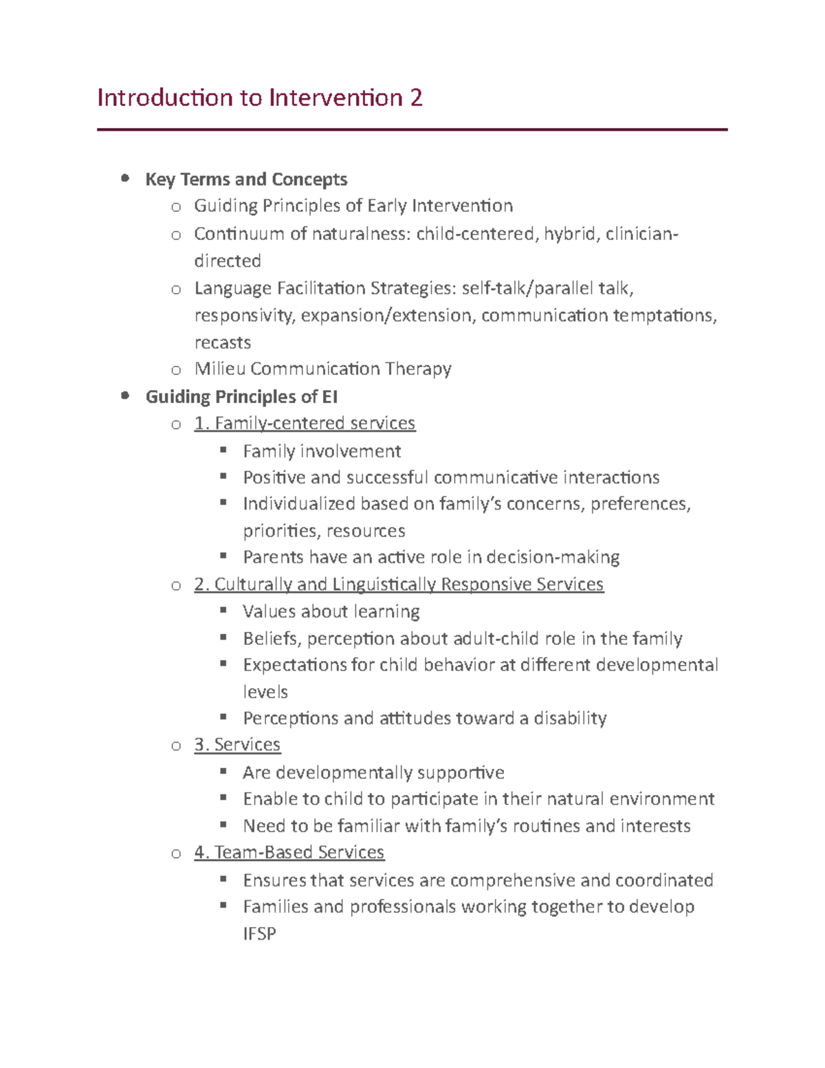 Introduction to Intervention 2 - Family-centered services Family ...