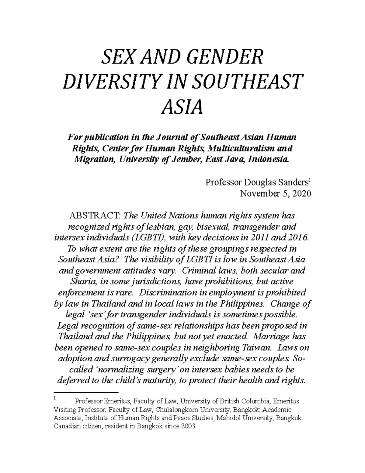 Sex And Gender Diversity In Sea Sex And Gender Diversity In Southeast