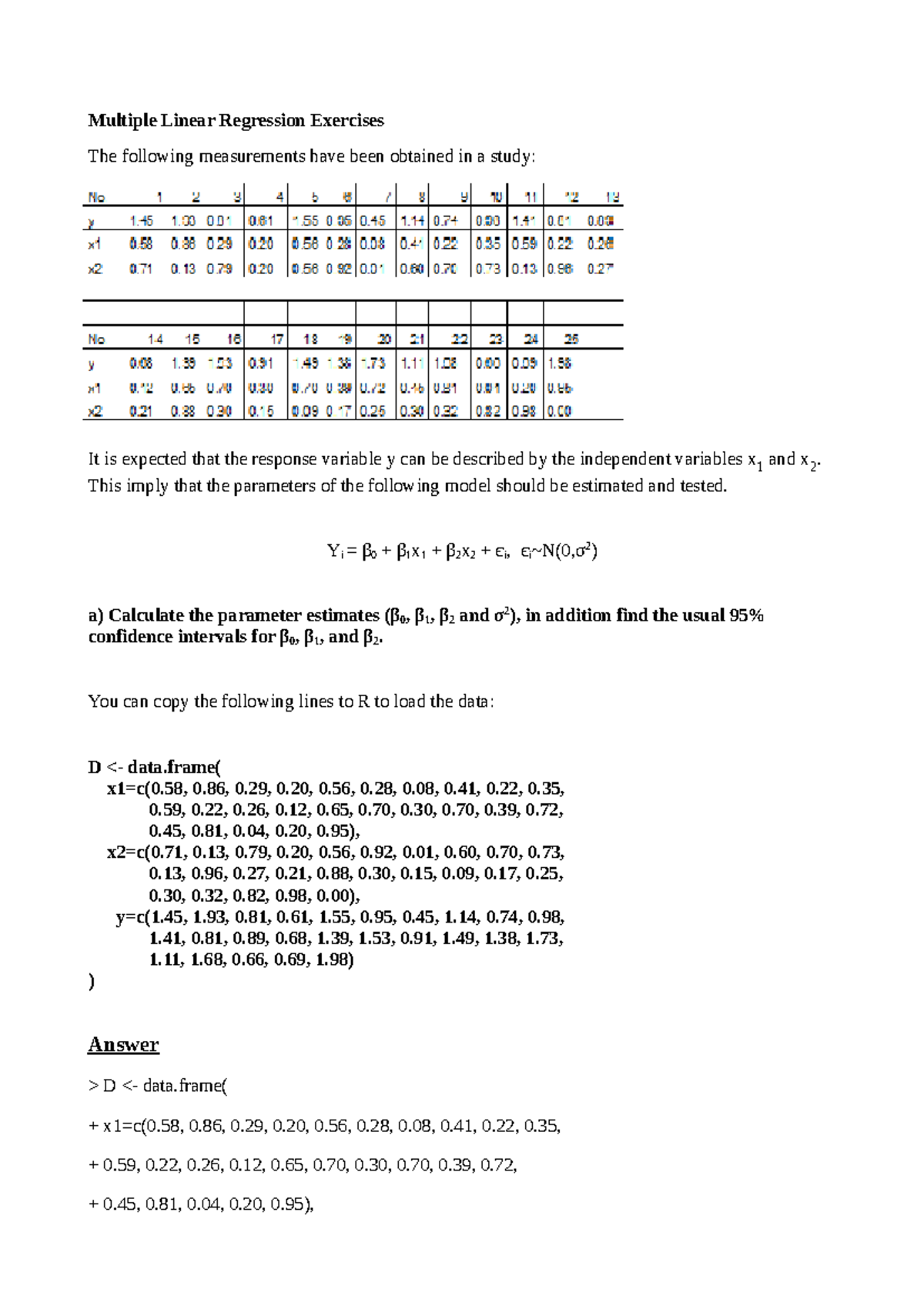 Programming Assignment 3 - Multiple Linear Regression Exercises The ...