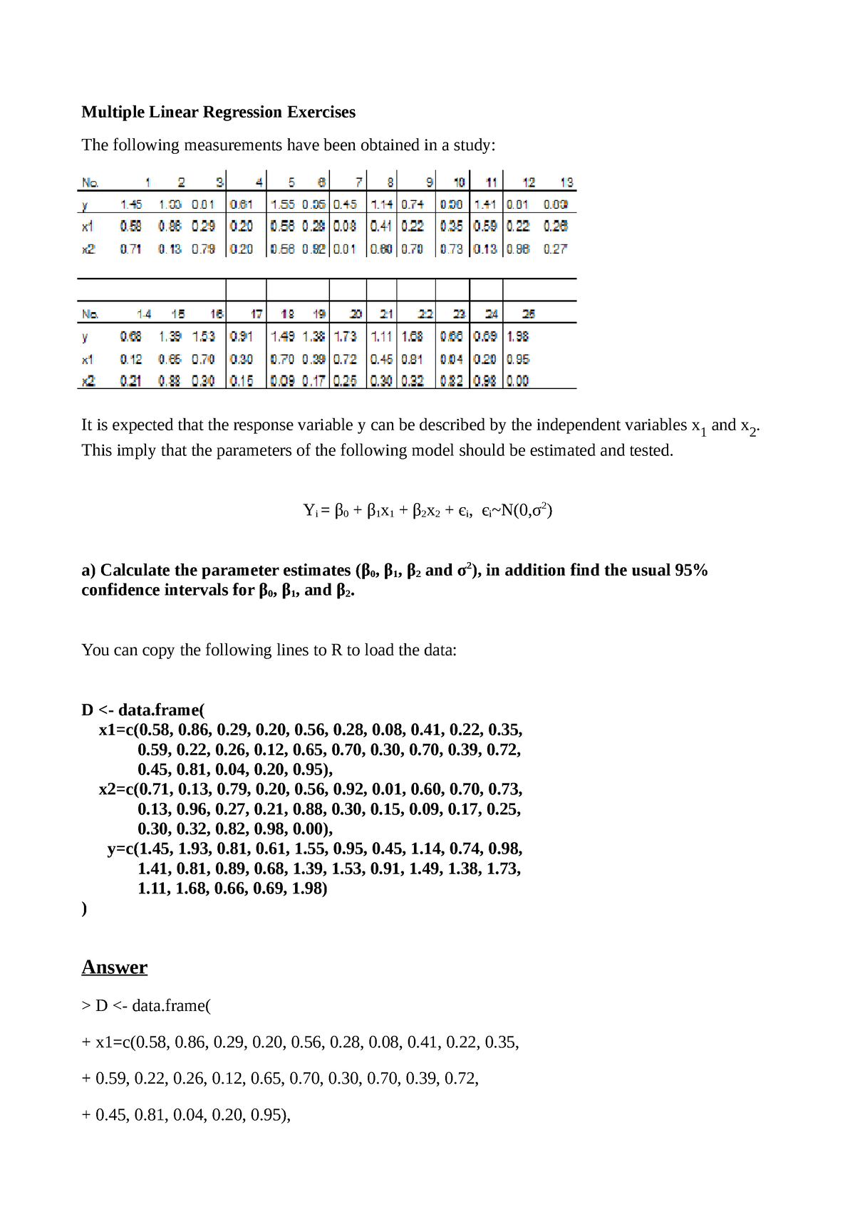 linear regression programming assignment